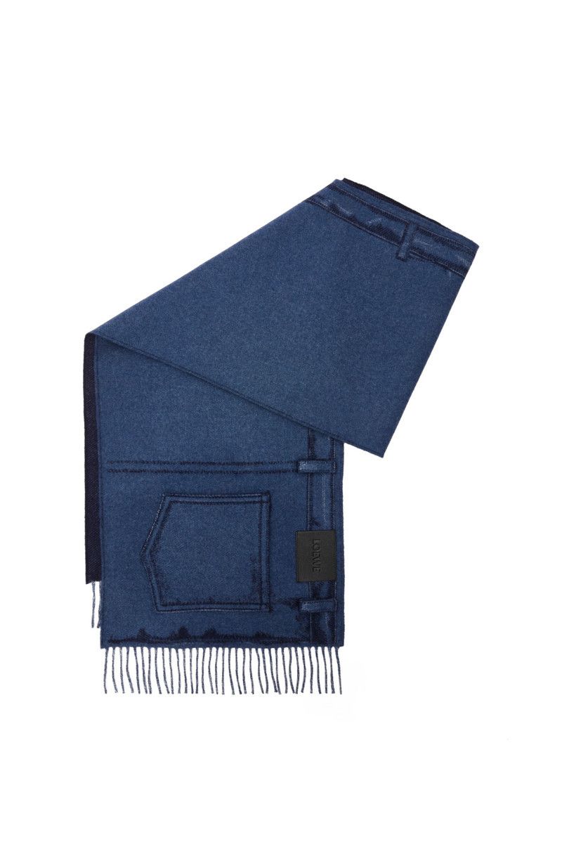 Loewe o1in1g0426 Size: 38 x 180 cm / Scarf in Blue Size ONE SIZE - 2 Thumbnail