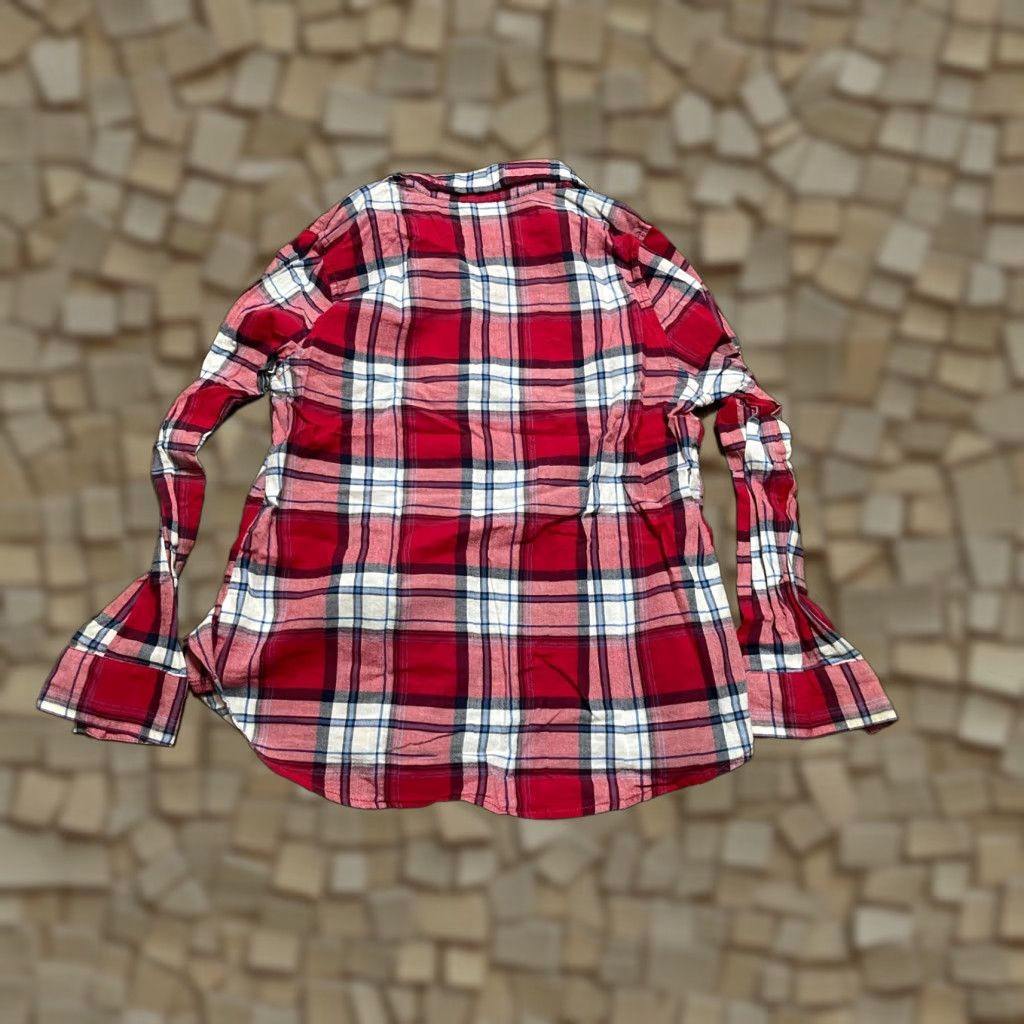 Faded Glory Faded Glory Shirt Women's Small Red Plaid Button Up Long Sleeve Size S / US 4 / IT 40 - 1 Thumbnail