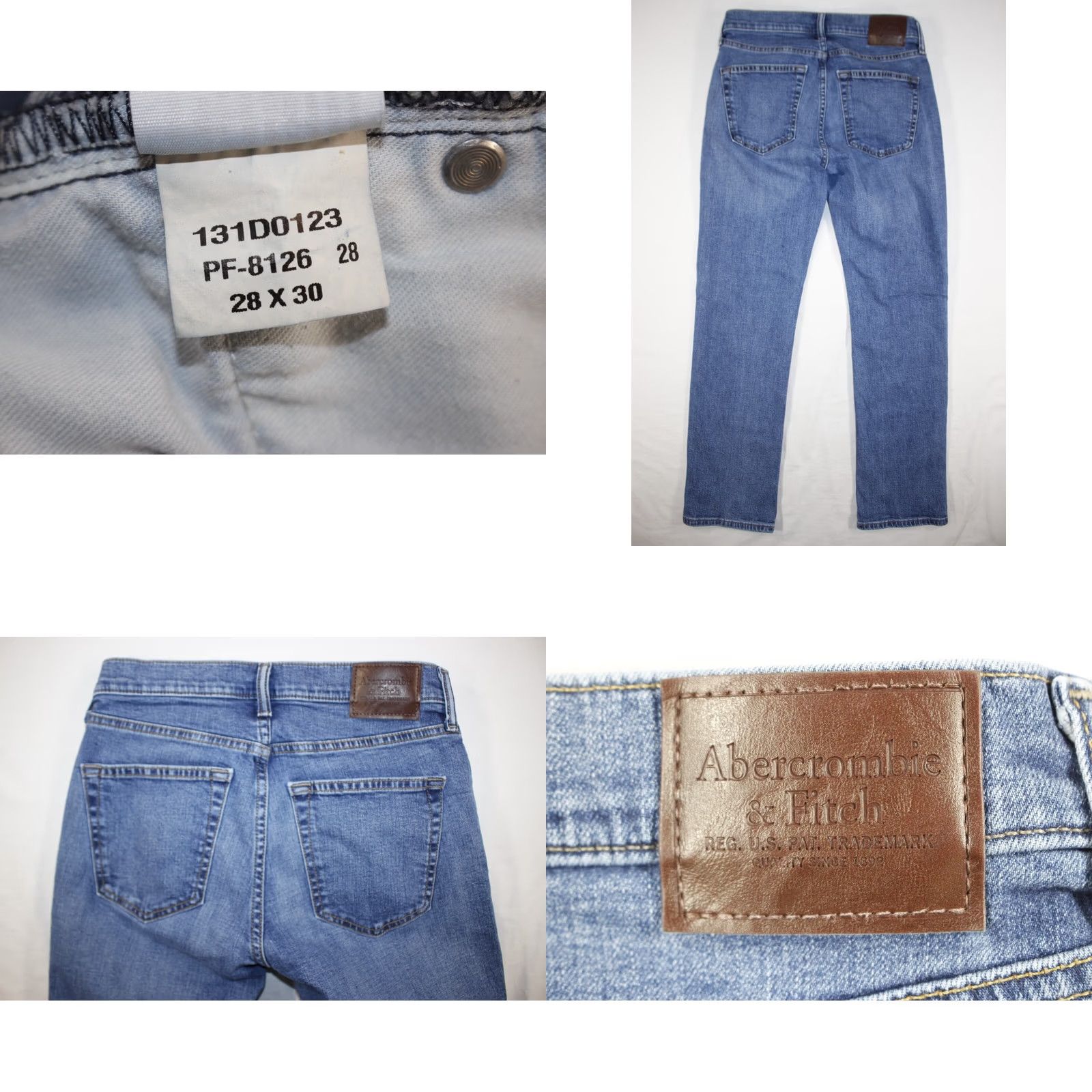 Abercrombie & Fitch Abercrombie & Fitch Jeans Men's 28x30 Kennan Straight Stretch Distressed Med Wash Size US 28 / EU 44 - 8 Thumbnail