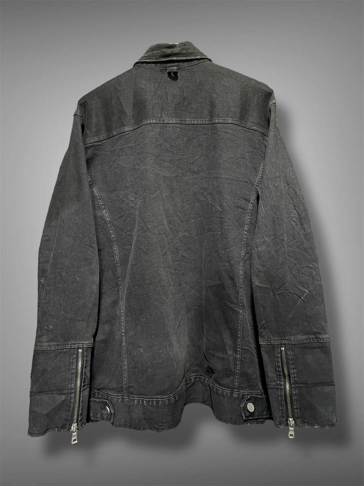 Monocle Monocle Distressed Black Washed Buttoned Denim Jacket Size US M / EU 48-50 / 2 - 3 Thumbnail