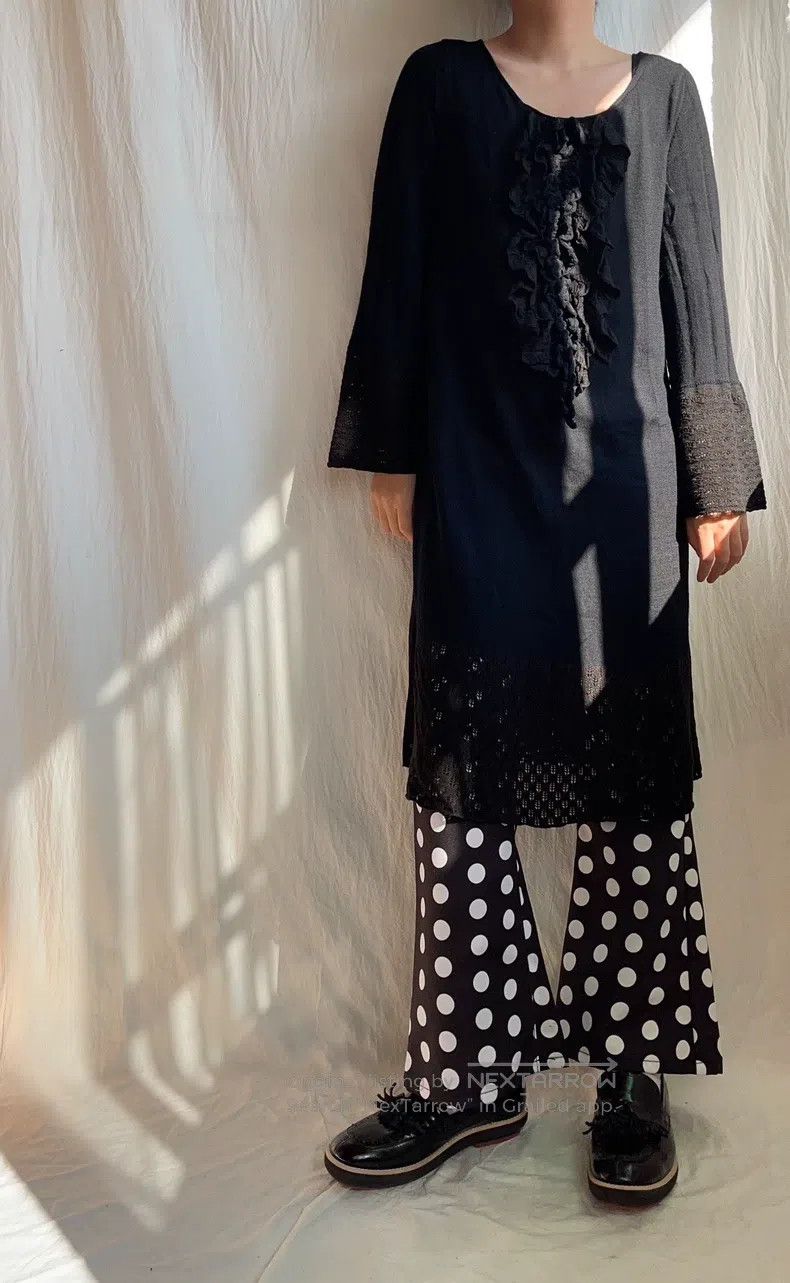 Junya Watanabe Junya Watanabe size F Black Wool Crochet Knit Dress Size S / US 4 / IT 40 - 2 Thumbnail