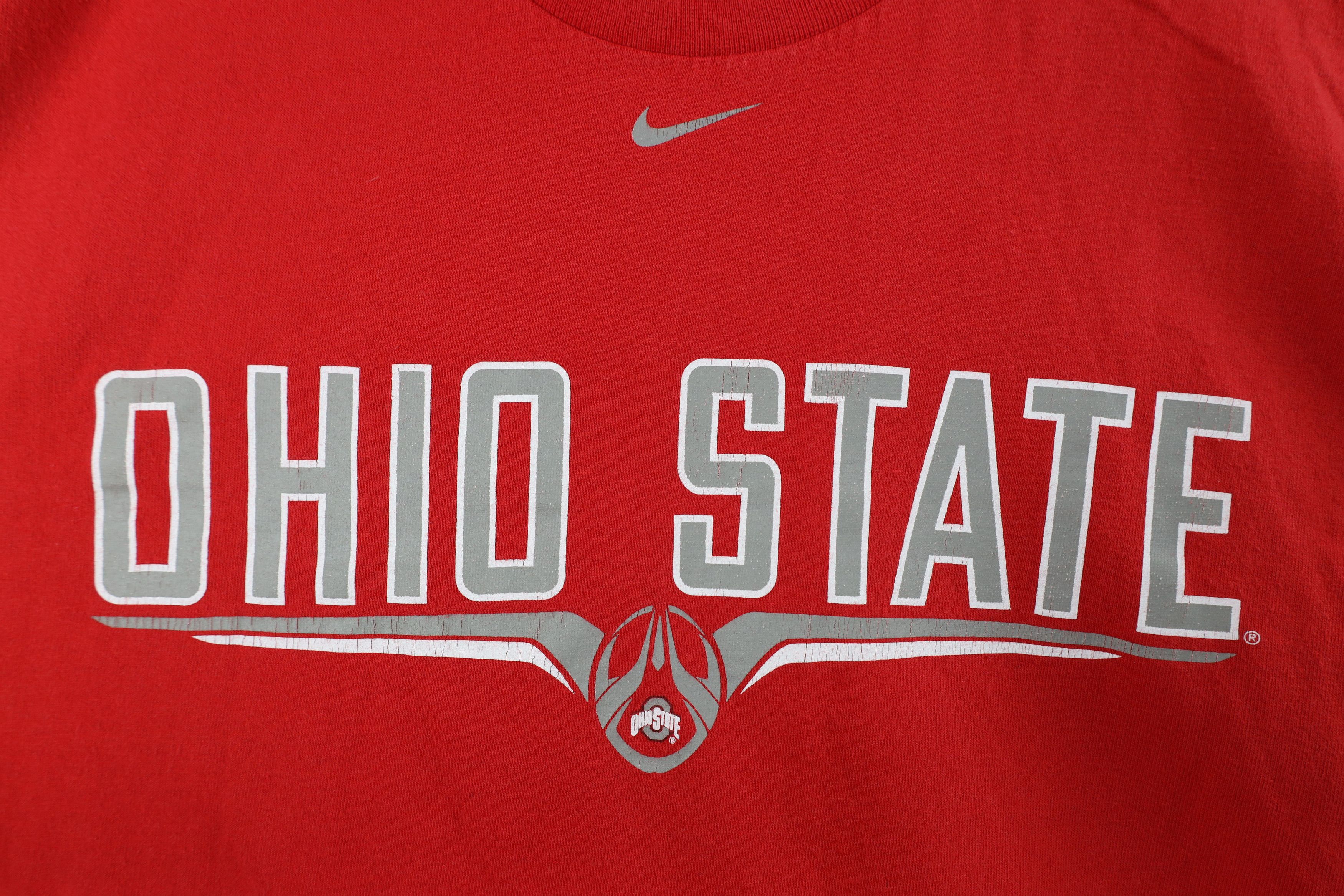 Nike Vintage Nike Swoosh Ohio State University Football T-Shirt Size US XL / EU 56 / 4 - 4 Thumbnail