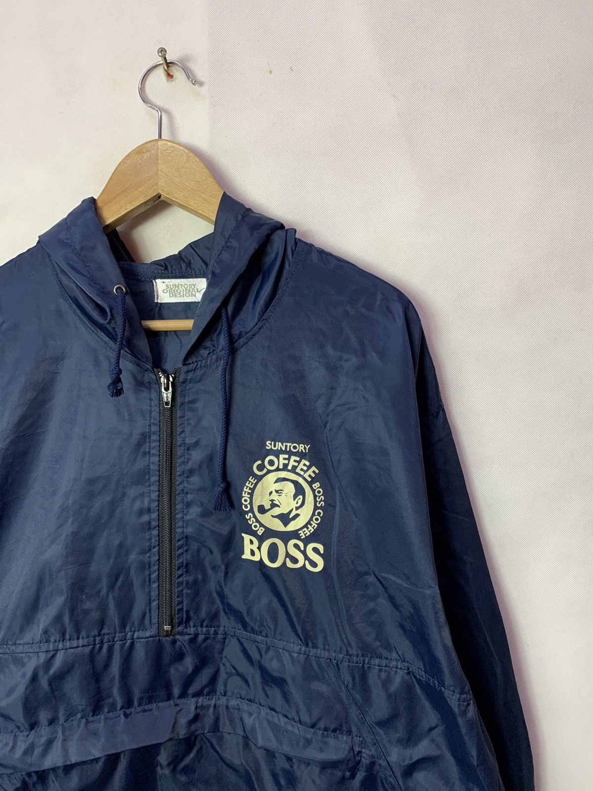 Japanese Brand Steals! Suntory Boss Half Zipper Anorak Windbreaker Hoodie Size US L / EU 52-54 / 3 - 2 Thumbnail