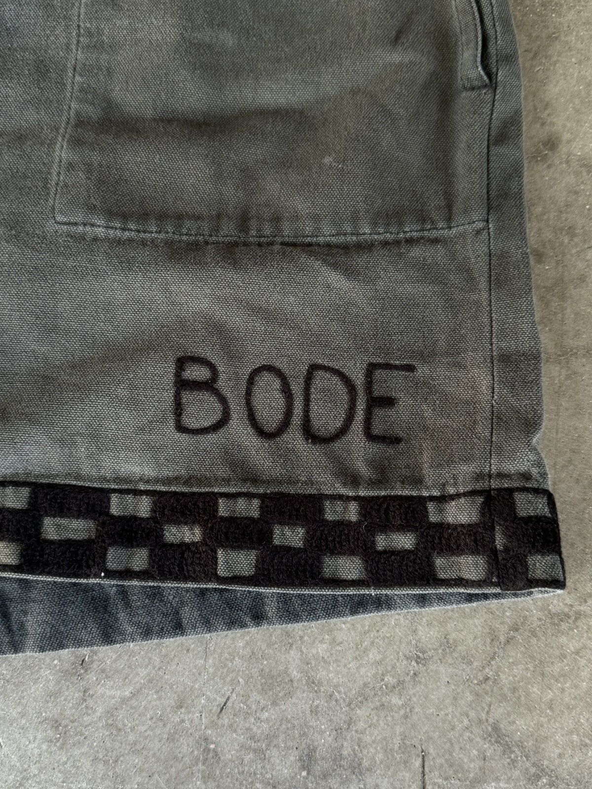 Bode Bode Checkerboard Chainstitched Rugby Shorts Black Size US 34 / EU 50 - 2 Thumbnail