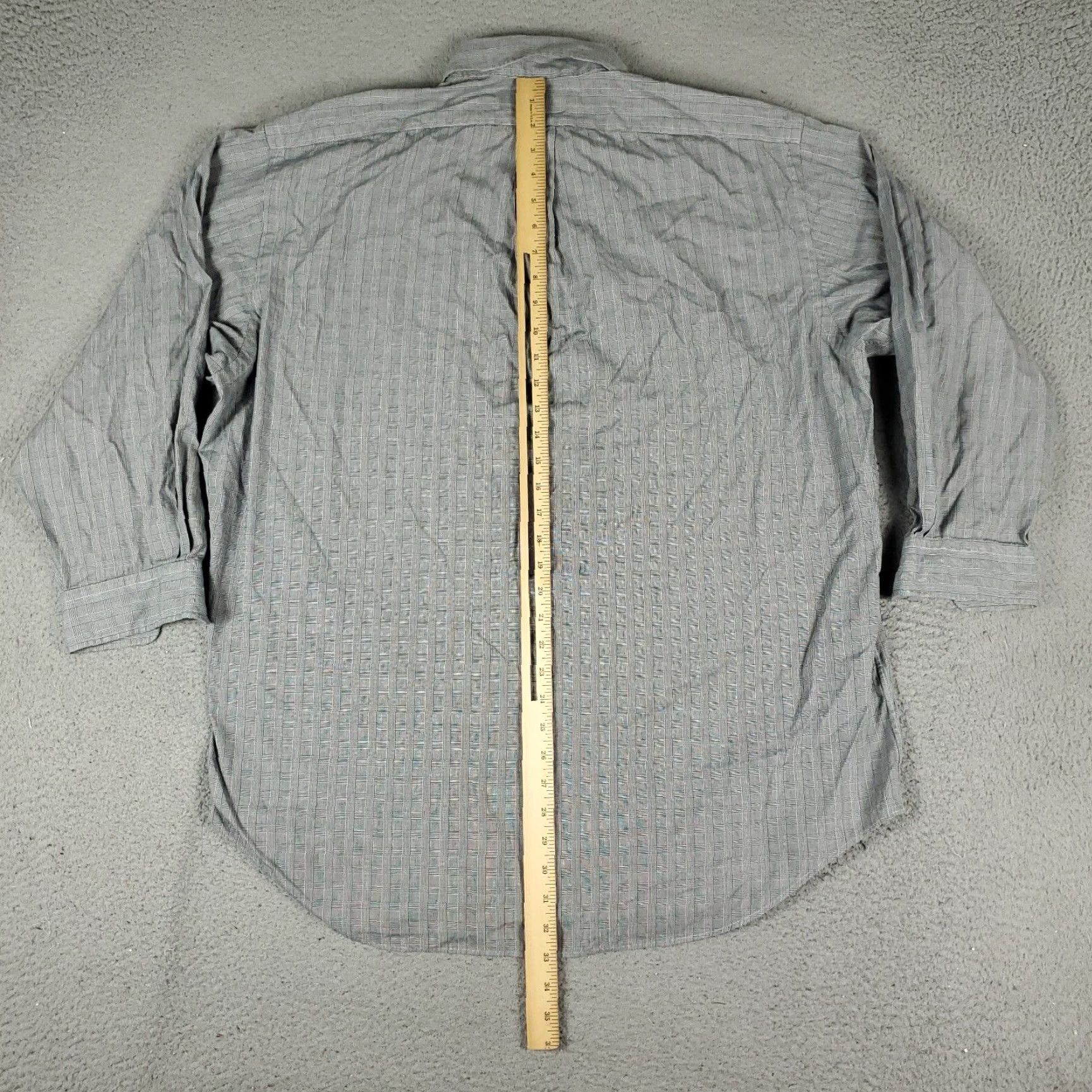Ralph Lauren Ralph Lauren Dress Shirt Mens Size 17 Gray Plaid Button-Up Long Sleeve Classic Size 46R - 5 Thumbnail