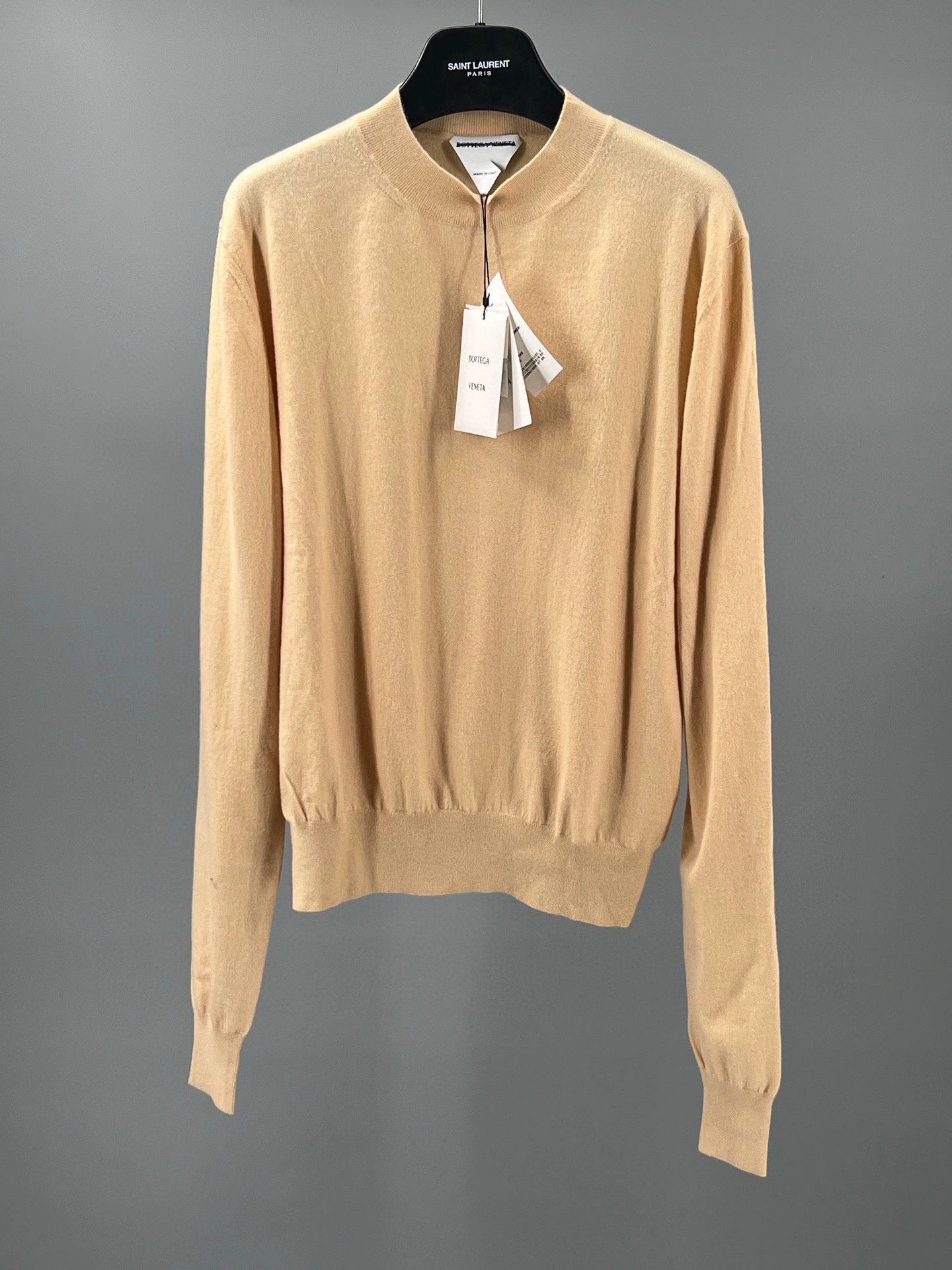 Bottega Veneta men's yellow cashmere blend knit pullover Size US M / EU 48-50 / 2 - 1 Thumbnail