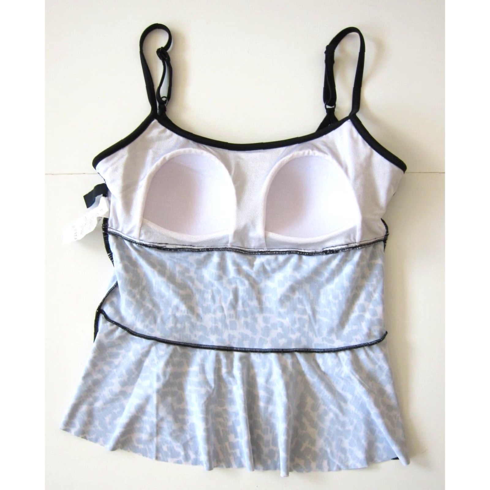 Vintage VINTAGE Maxine Of Hollywood Black White Polka Dot Ruffle Built In Bra Tankini Top 12 Size XL / US 12-14 / IT 48-50 - 4 Thumbnail