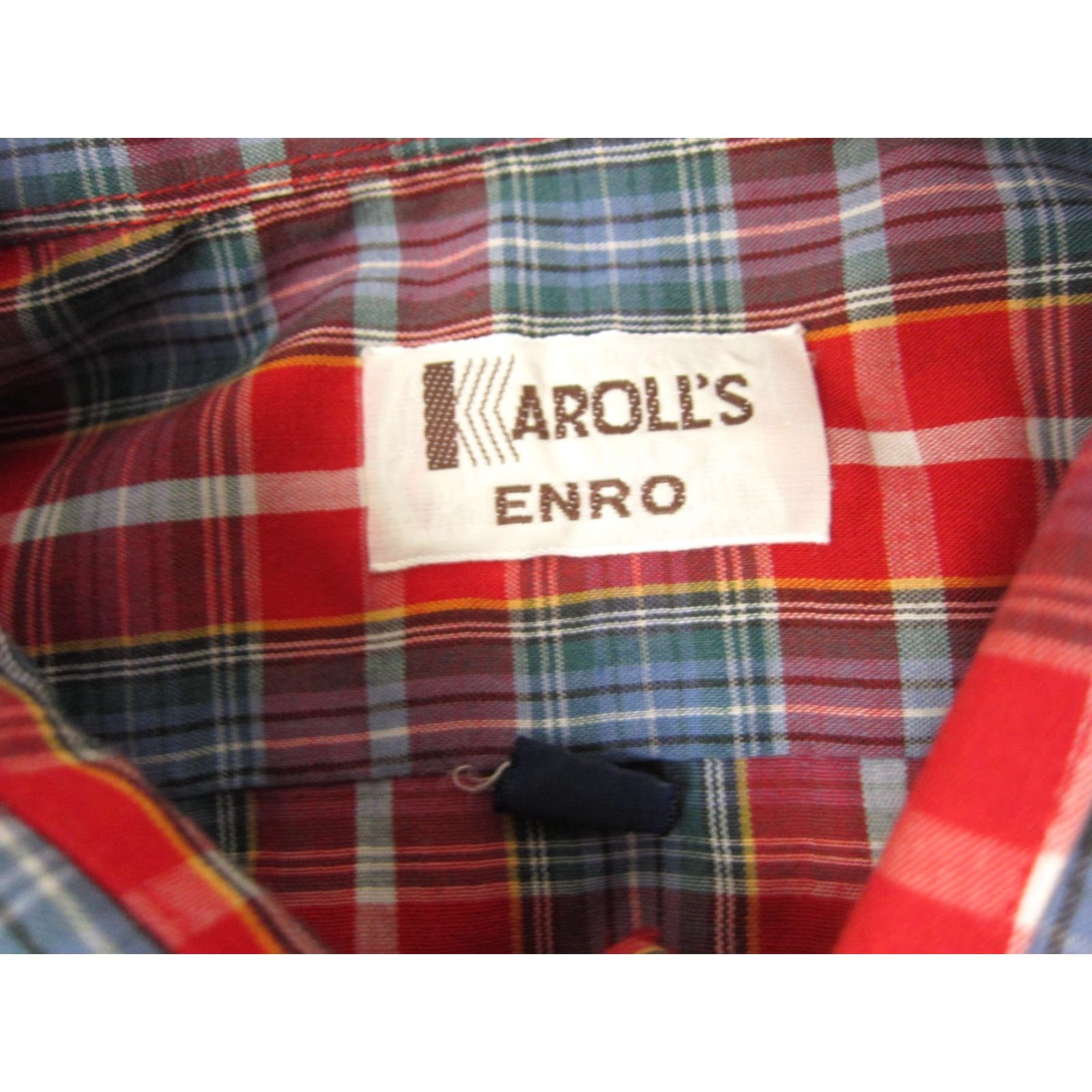 Enro VINTAGE ENRO Shirt Mens LT Red Plaid Button-Up Short Sleeve Casual Workwear 80s 90s Outdoor Camp Classic Made in USA Size US L / EU 52-54 / 3 - 4 Thumbnail