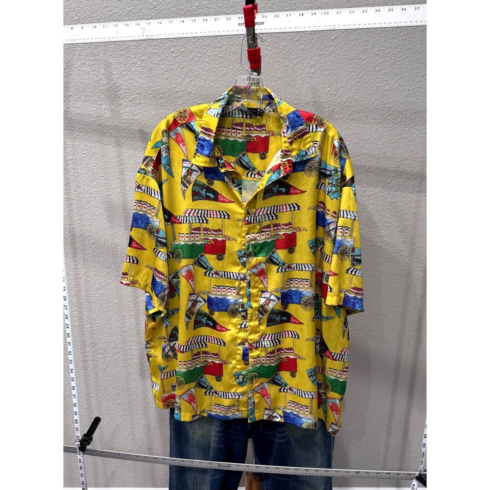 Asos RARE Asos CapriItalian Food Cart Hawaiian SHORT SLEEVE BUTTON UP SHIRT XL Size US XL / EU 56 / 4 - 3 Thumbnail
