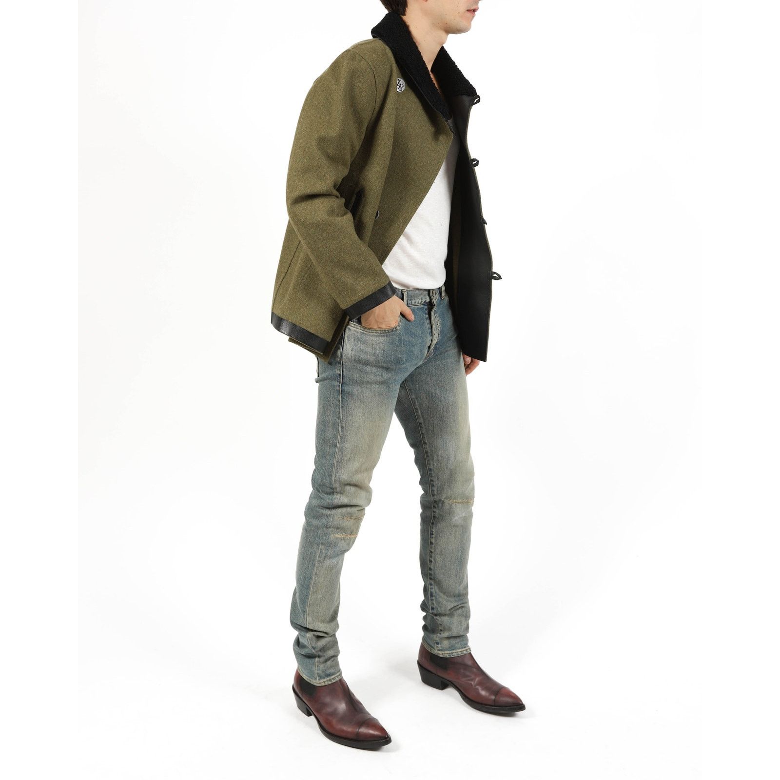 Berluti FW17 Double Breasted Caban Coat in Khaki Wool Size US M / EU 48-50 / 2 - 2 Thumbnail