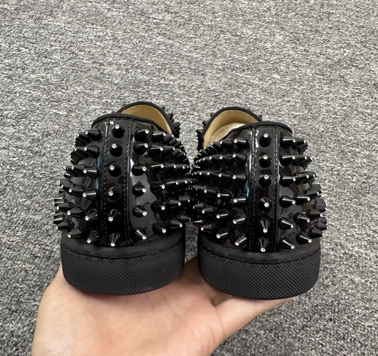 Christian Louboutin Christian Louboutin Black Studded Crystal Slip-Ons K12 Size US 6.5 / EU 39-40 - 4 Thumbnail