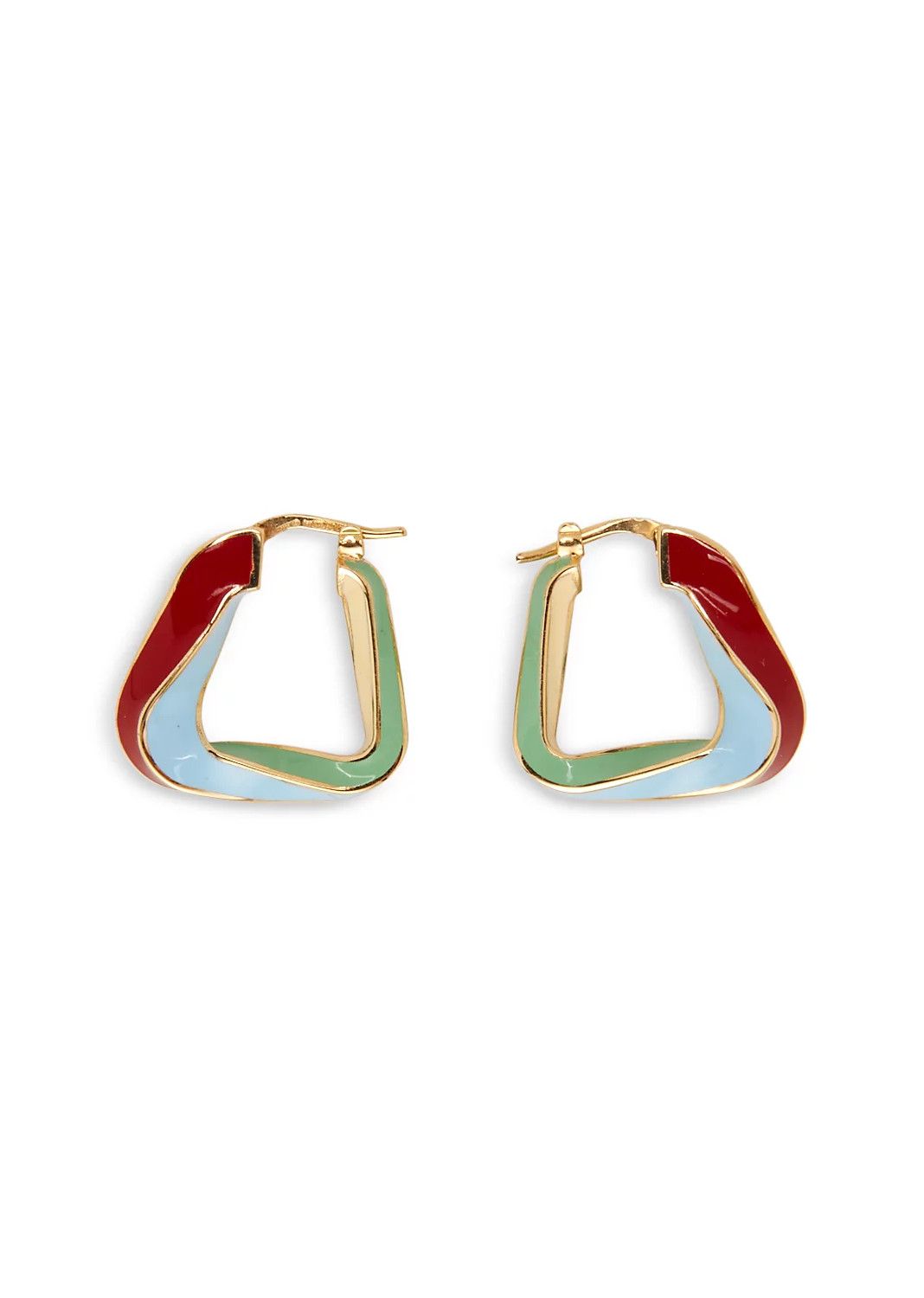 Bottega Veneta BOTTEGA VENETA Twist triangle silver hoop earrings q Size ONE SIZE - 1 Thumbnail