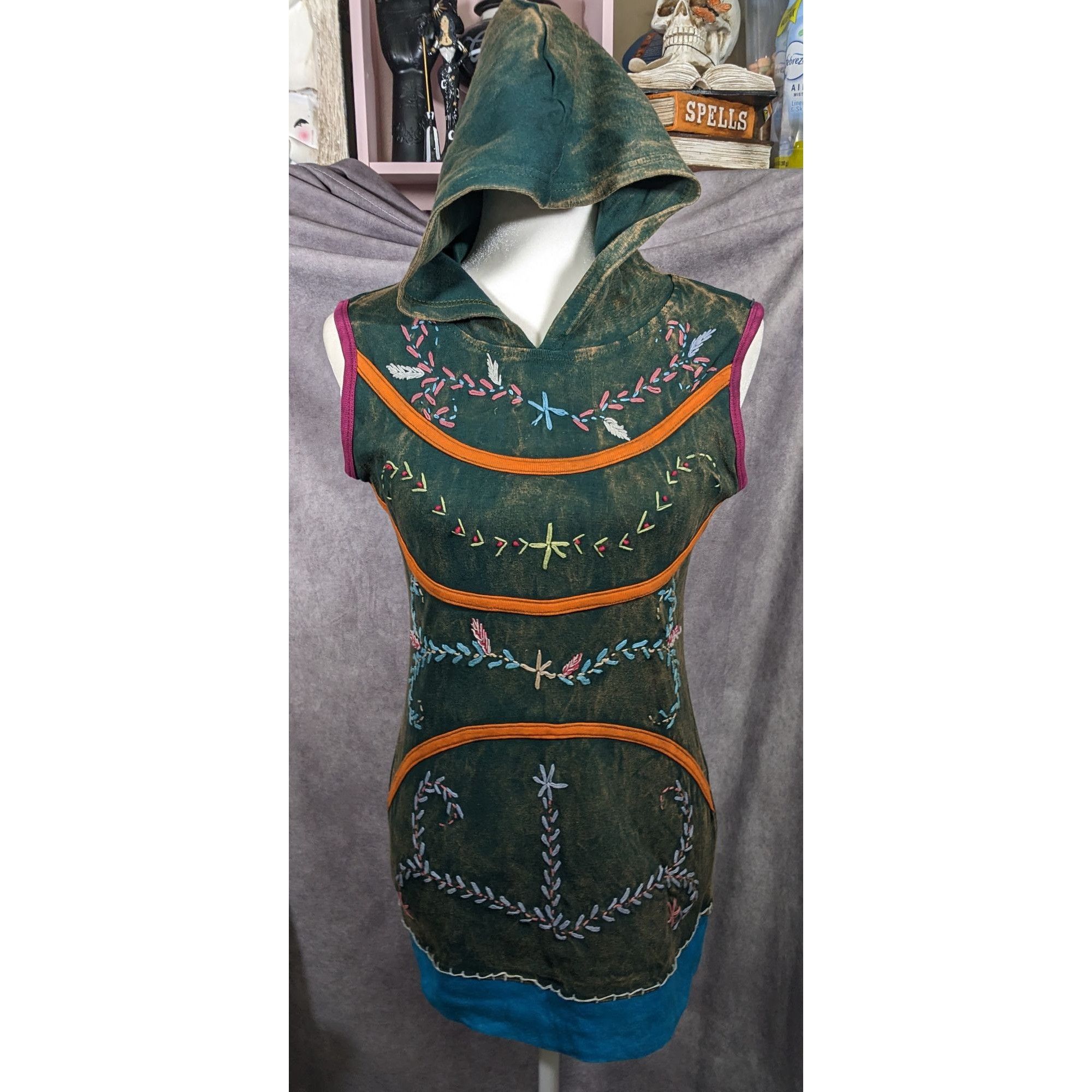 Other KPC Cosplay Elf Floral Hooded Mini Dress Size Small Size S / US 4 / IT 40 - 12 Thumbnail