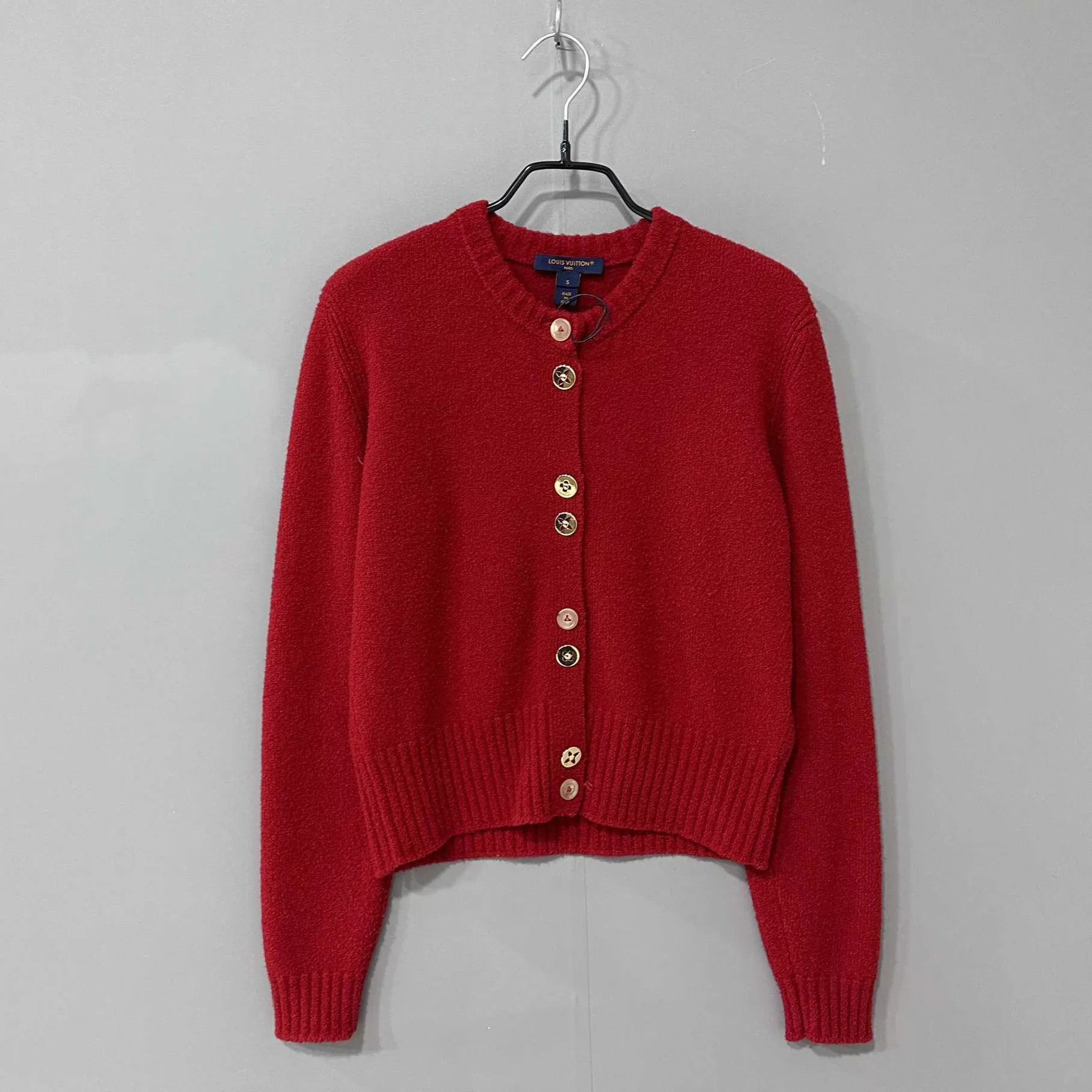 Louis Vuitton LV Red Single-Breasted Knit Jacket S 26 Size S / US 4 / IT 40 - 2 Thumbnail