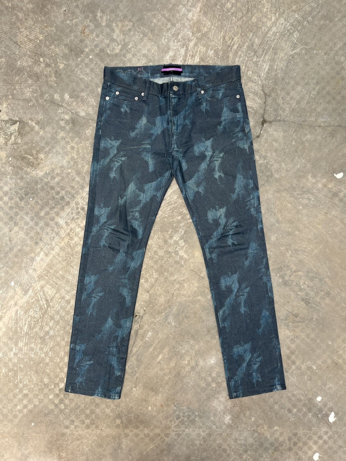 Swagger SAMPLE Swagger Waxed Blue Denim Jeans Size US 31 - 15 Thumbnail