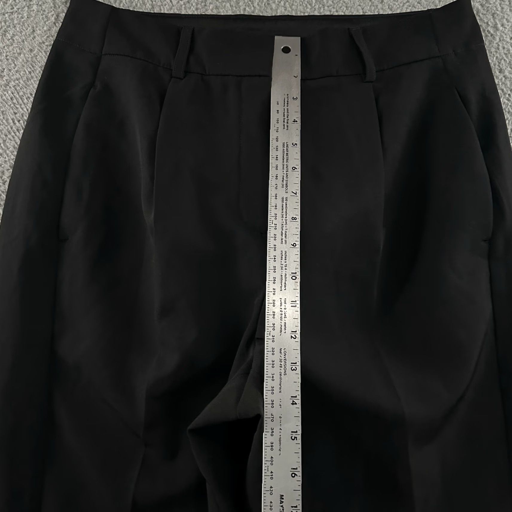 Express Express Womens Pants Size 12 Black Ankle High Rise Career Polyester Blend Size 34" / US 12 / IT 48 - 6 Thumbnail