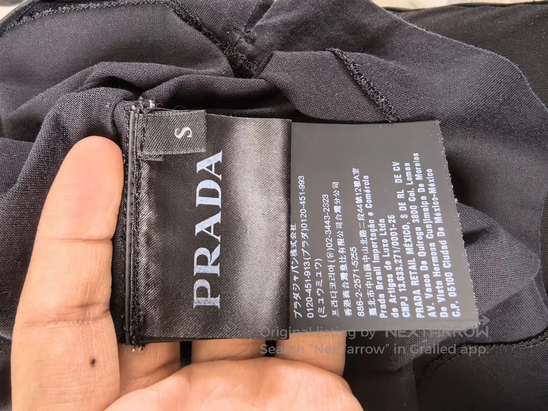 トップス prada black triangle logo polo shirt Buy Prada Black Triangle Logo Polo Shirt in Re-Nylon & Cotton for