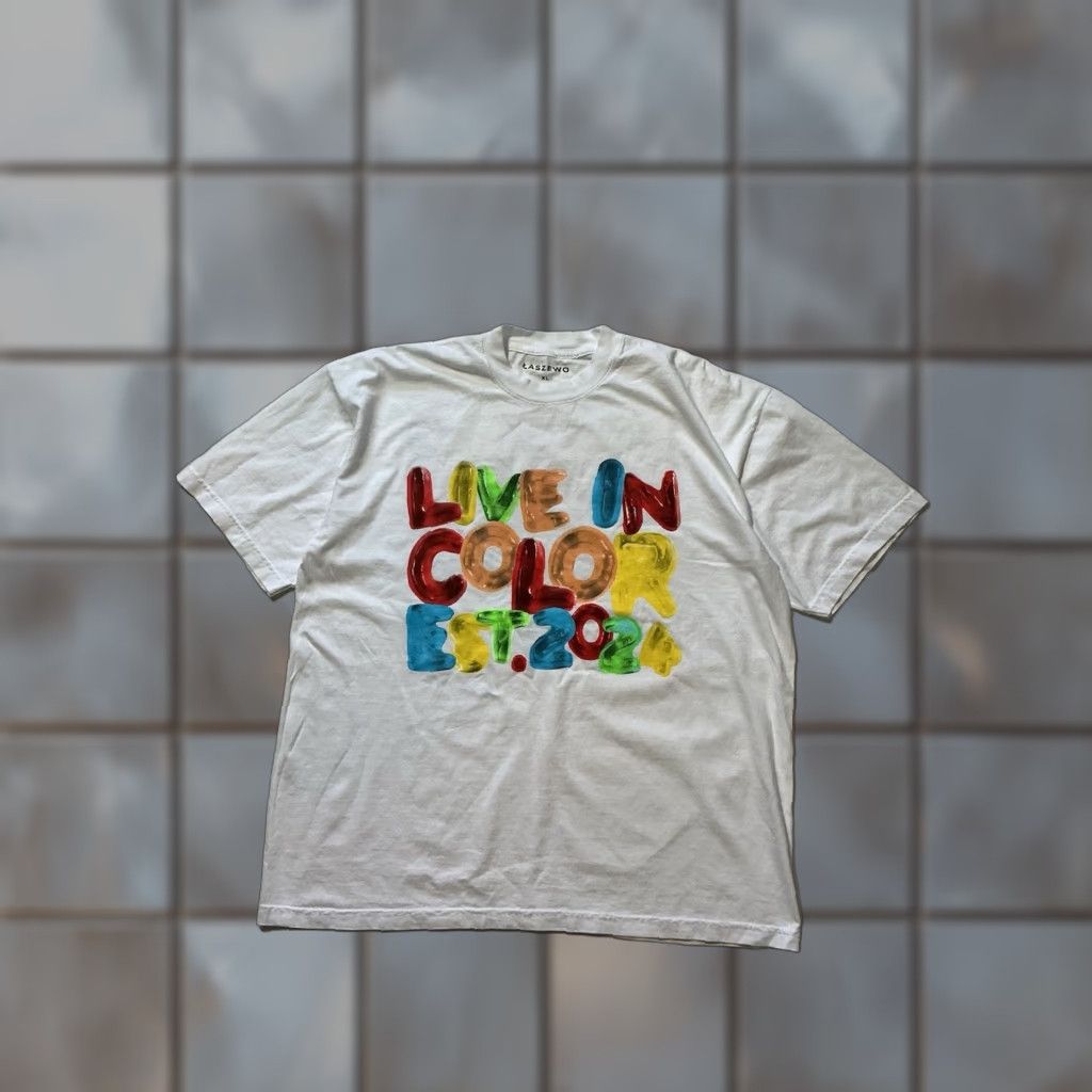 Olive Lazewo Live In Color 2024 Tour Official Merch EDM Electronic Graphic T-Shirt XL White Mens Regular Size XL Colorful Tee 80s? Size US XL / EU 56 / 4 - 1 Thumbnail