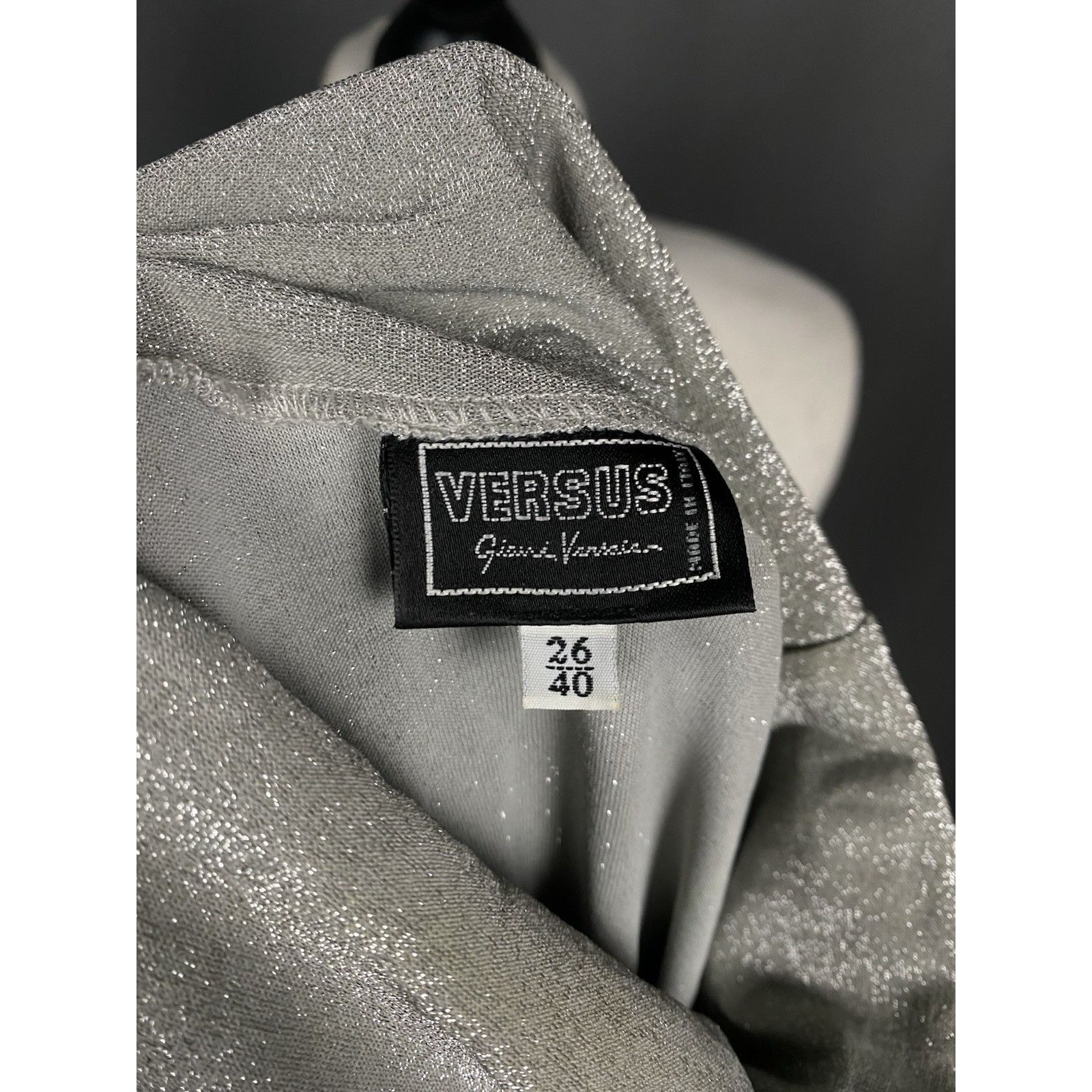 Versus Versace Versus Versace Vintage Women's Gray Lurex Turtleneck Sweater Size S / US 4 / IT 40 - 9 Thumbnail