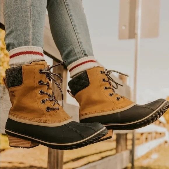 Sorel 5.5 Leather Snow Duck Boots Waterproof SLIMPACK II Hee display picture 2