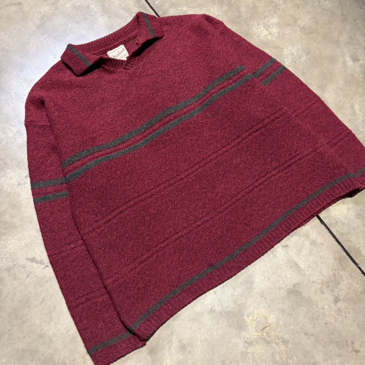 Woolrich Woolen Mills Vintage Woolrich Wool Sweater Striped Collared Fisherman 90s Size US XL / EU 56 / 4 - 6 Thumbnail