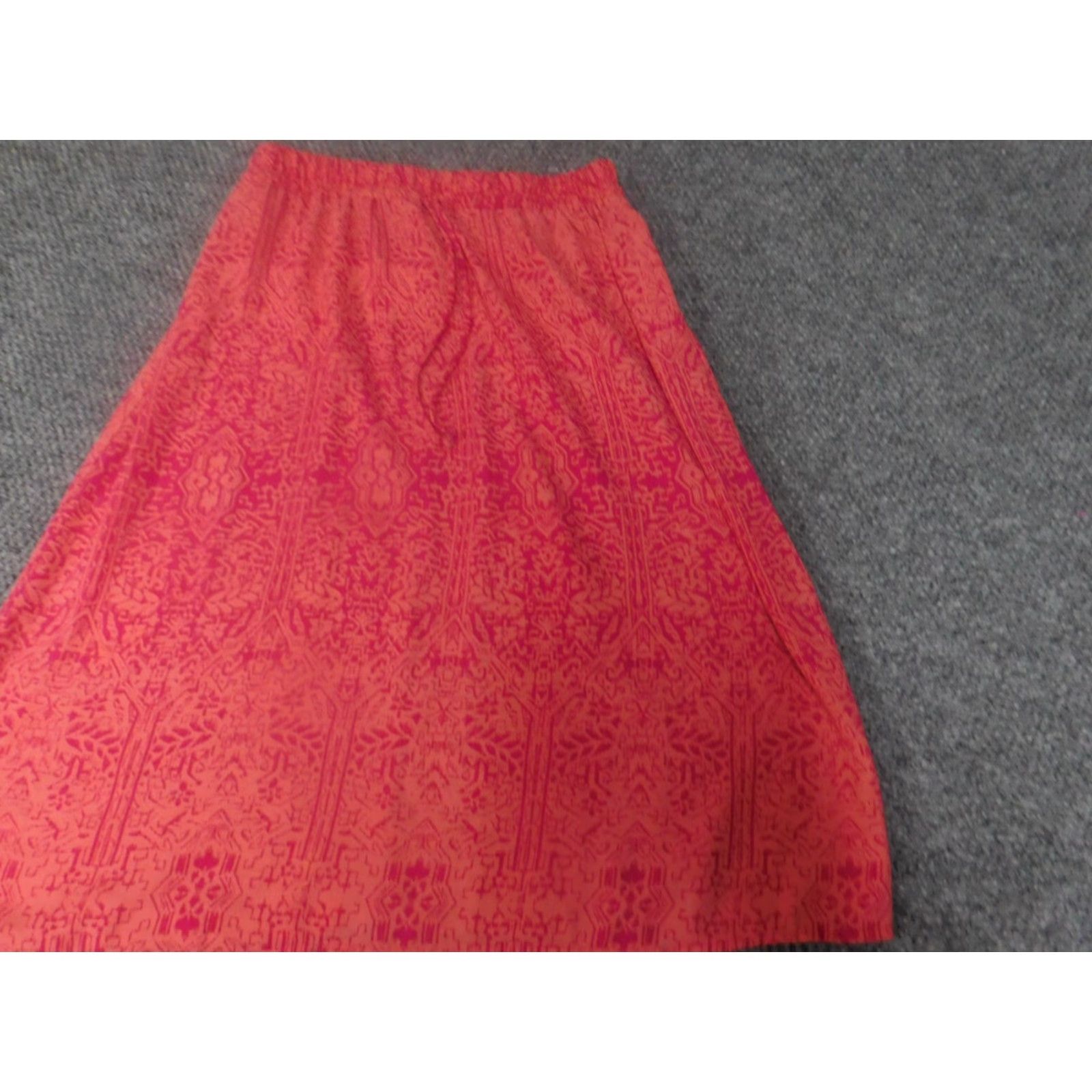 Faded Glory Faded Glory Skirt Womens A-Line Knee Length Pink Floral 4 Stretch Zipper Knit Cotton Wool PU Regular Mid Size 27" / US 4 / IT 40 - 3 Thumbnail