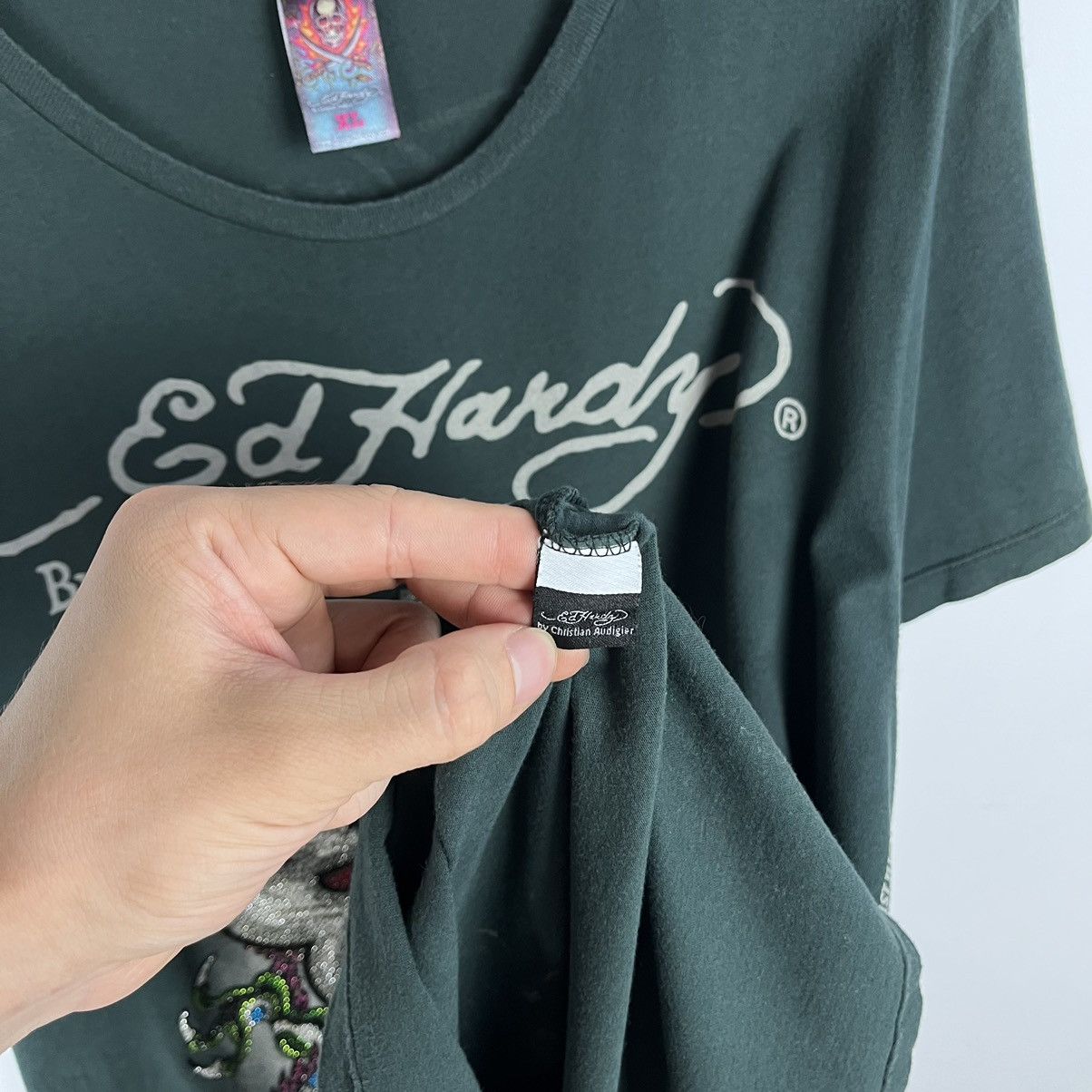 Ed Hardy Vintage Ed Hardy y2k big logo tee 90’s Size US XL / EU 56 / 4 - 15 Thumbnail