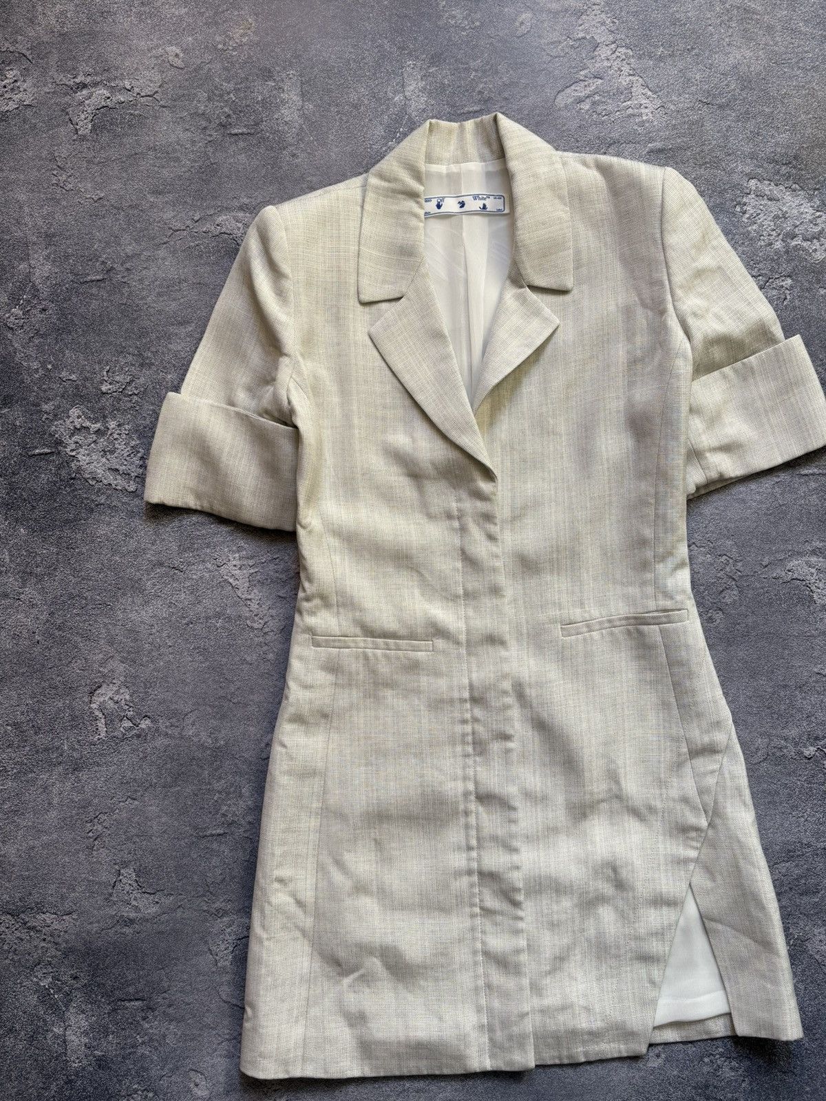 Off-White OFF-WHITE Luxury Embroidered Big Logo Zip Up Blazer Dress Size S / US 4 / IT 40 - 5 Thumbnail