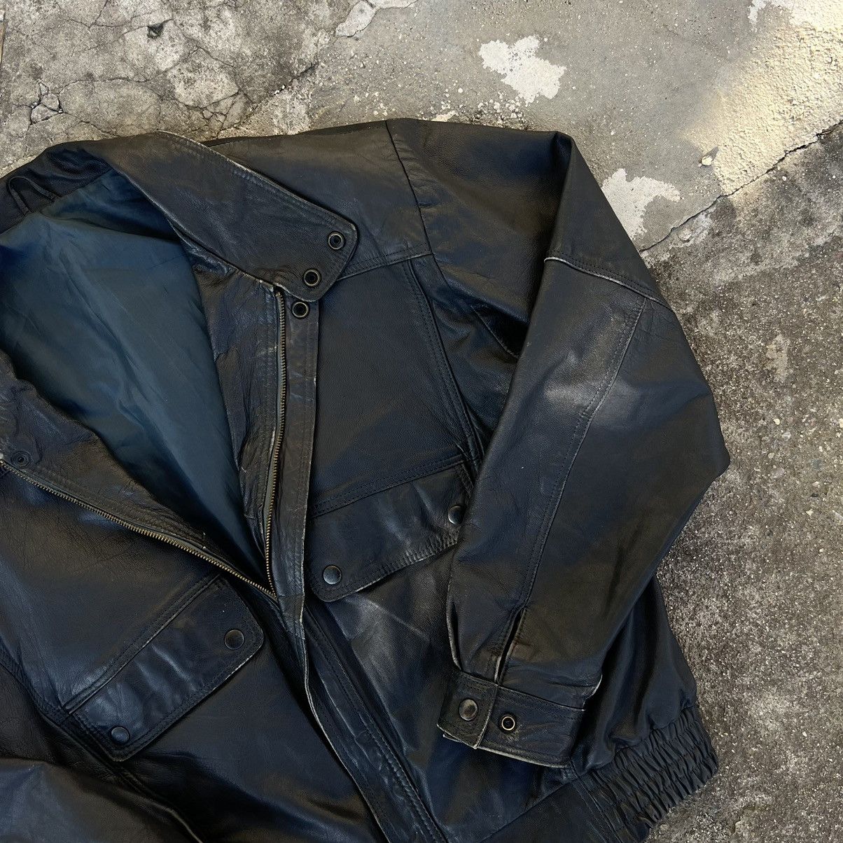Leather × Vintage Vintage Genuine Real Leather Jacket High Quality Rock Punk Size US L / EU 52-54 / 3 - 4 Thumbnail