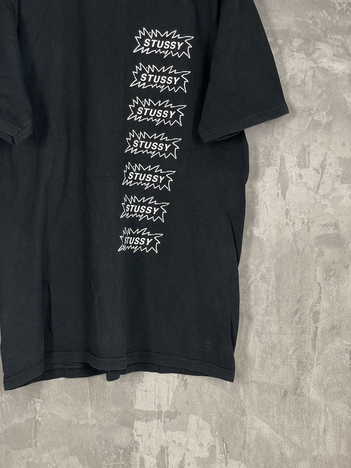 Stussy × Vintage Stussy Big Logo Y2K Glamour Black T Shirt Size US L / EU 52-54 / 3 - 6 Thumbnail