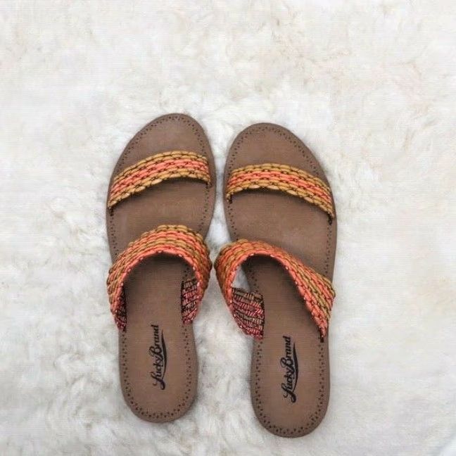 Lucky Brand Lucky Brand Lk-Alddon Slide Beechwood-Pepper/Camden Women's 7.5 M Sandal Size US 7.5 / IT 37.5 - 3 Thumbnail