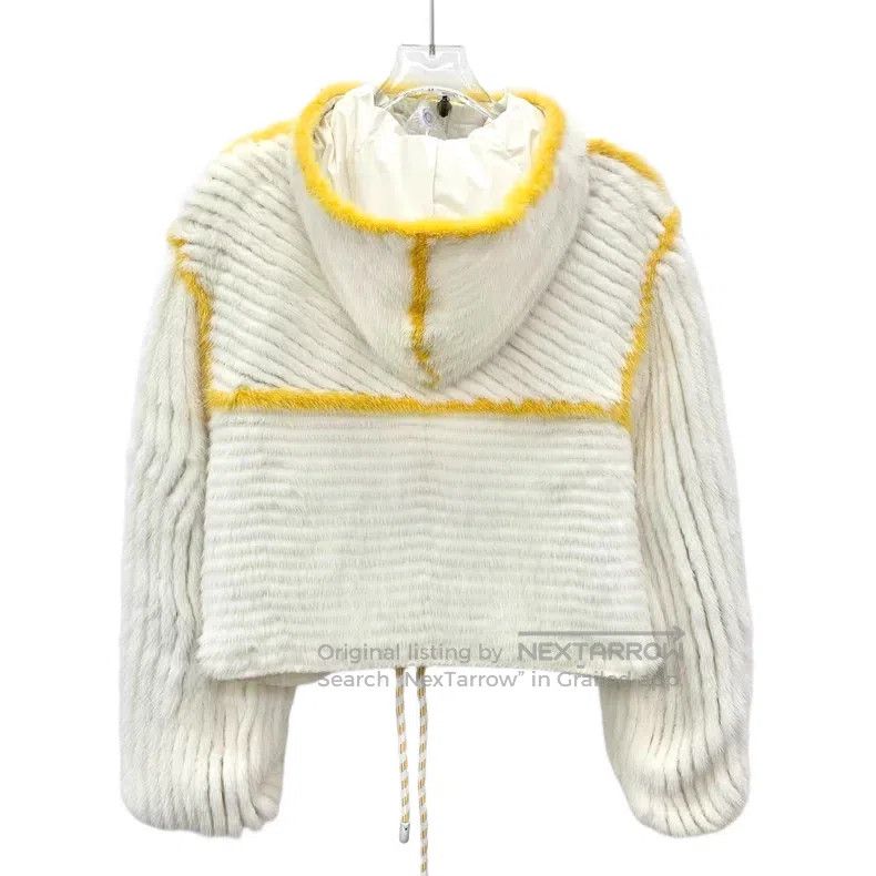 Fendi Fendi White Hooded Zip Long Sleeve Dual-Wear Mink Fur Jack Size XXS / US 00 / IT 34 - 2 Thumbnail