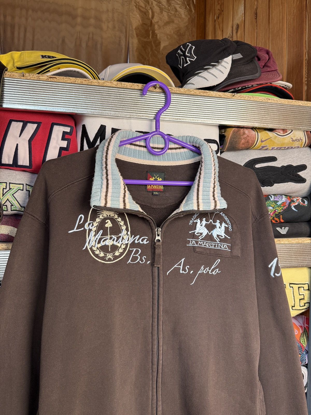 La Martina Vintage La Martina Brown Zip Sweatshirt Size US XXL / EU 58 / 5 - 3 Thumbnail