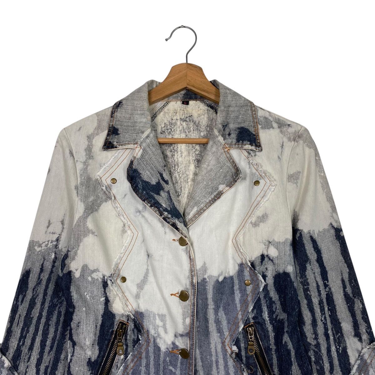 Japanese Brand Vintage Y2K ICHIOKU Fairy Grunge Cropped Denim Jacket Size US L / EU 52-54 / 3 - 2 Thumbnail