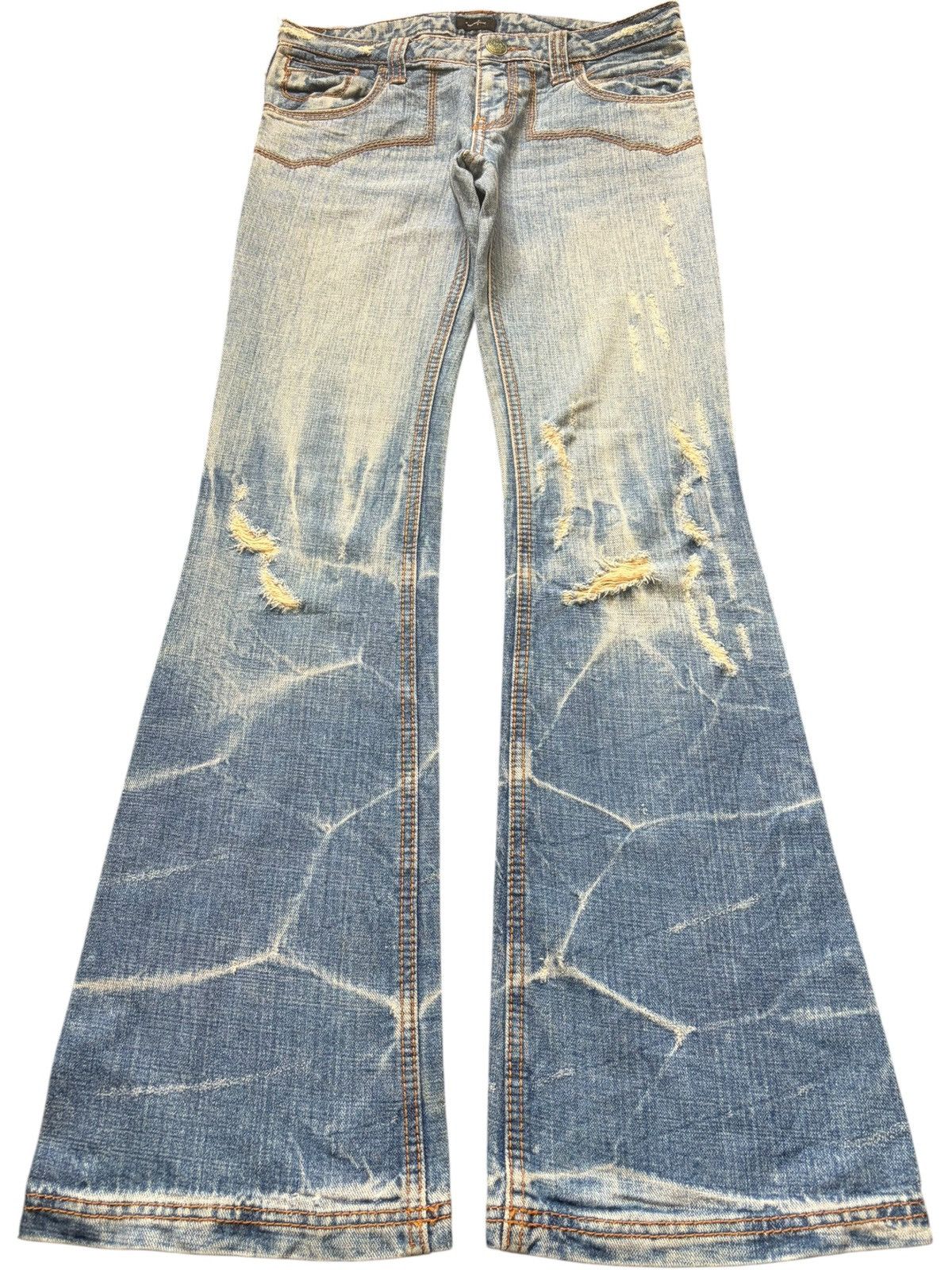 Diesel Vintage Japanese Brand Distress Low Rise Flare Jeans Size 29" - 1 Thumbnail