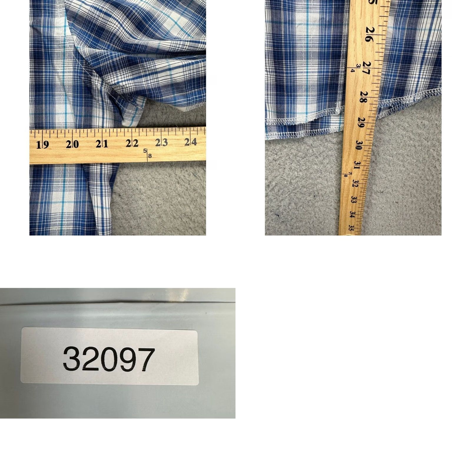 Wrangler Wrangler Button Up Shirt Adult Large Blue Plaid Short Sleeve Pockets Casual Mens Size US L / EU 52-54 / 3 - 8 Thumbnail