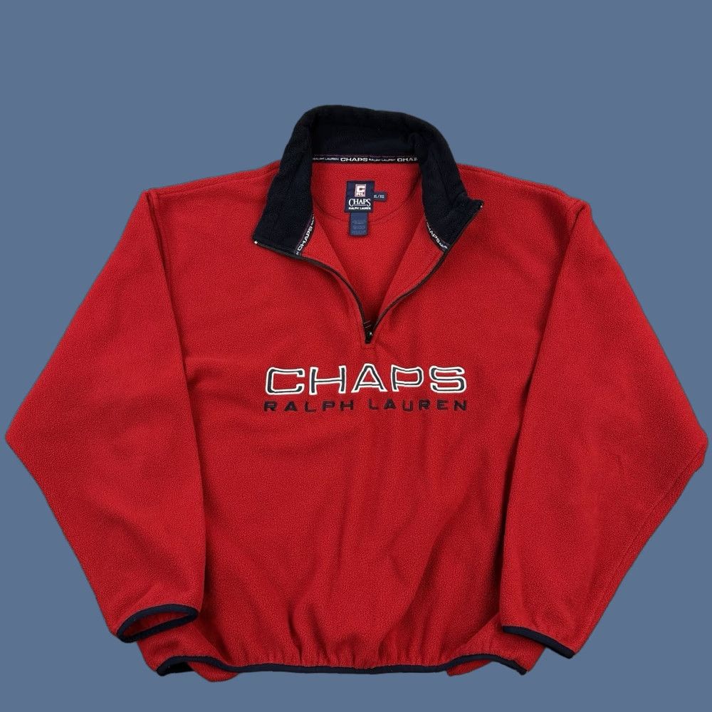 Chaps Vintage Chaps Ralph Lauren Jacket Mens XL Red 1/2 Zip Fleece Hiking Outdoor 90s Size US XL / EU 56 / 4 - 1 Thumbnail