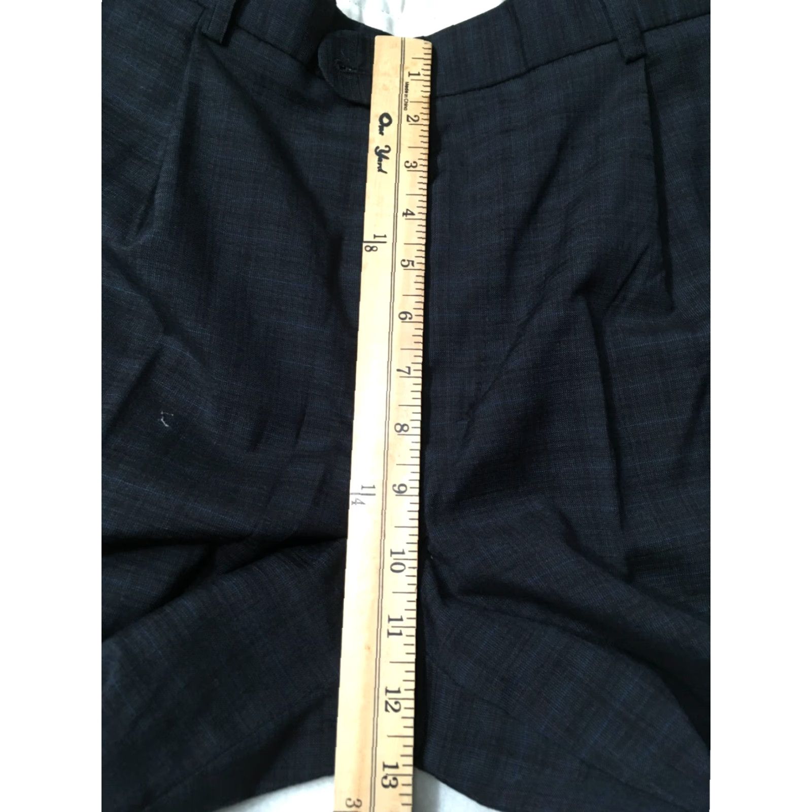 Vintage JRB Mens Pants 34X29 Blue Pleated Straight Leg Wool Polyester with Pockets Size US 34 / EU 50 - 4 Thumbnail