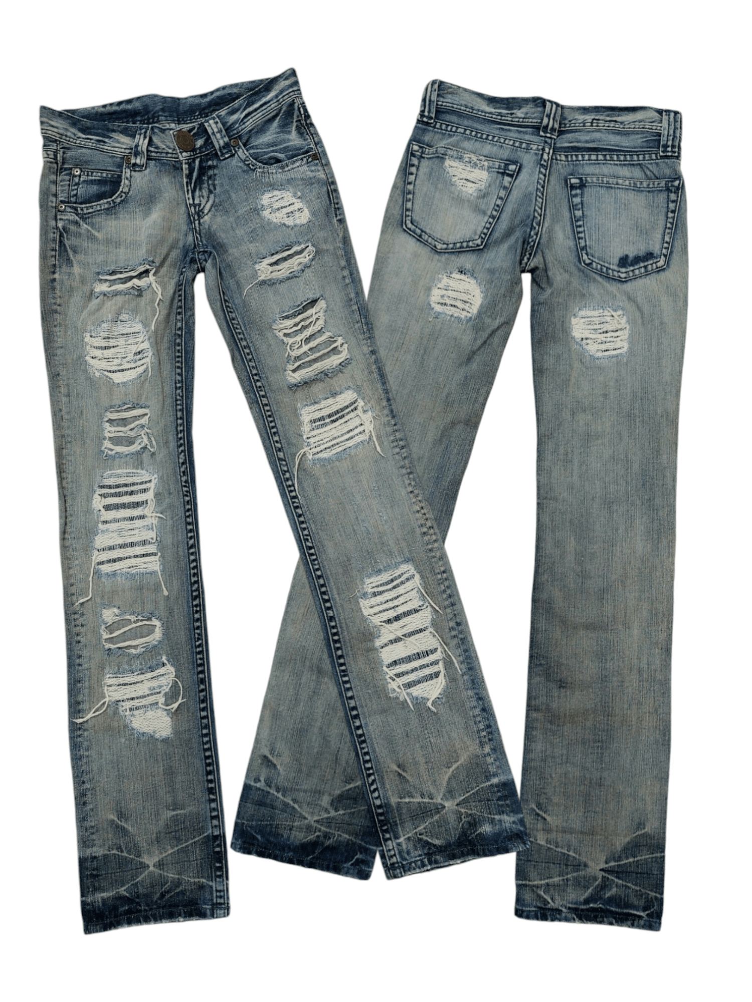 Murua Low Rise Thrashed Denim Jeans