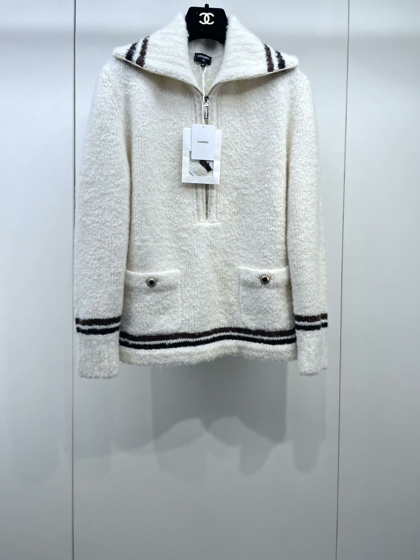 Chanel Chanel 25N Half-Zip Knit Top Size S / US 4 / IT 40 - 1 Thumbnail