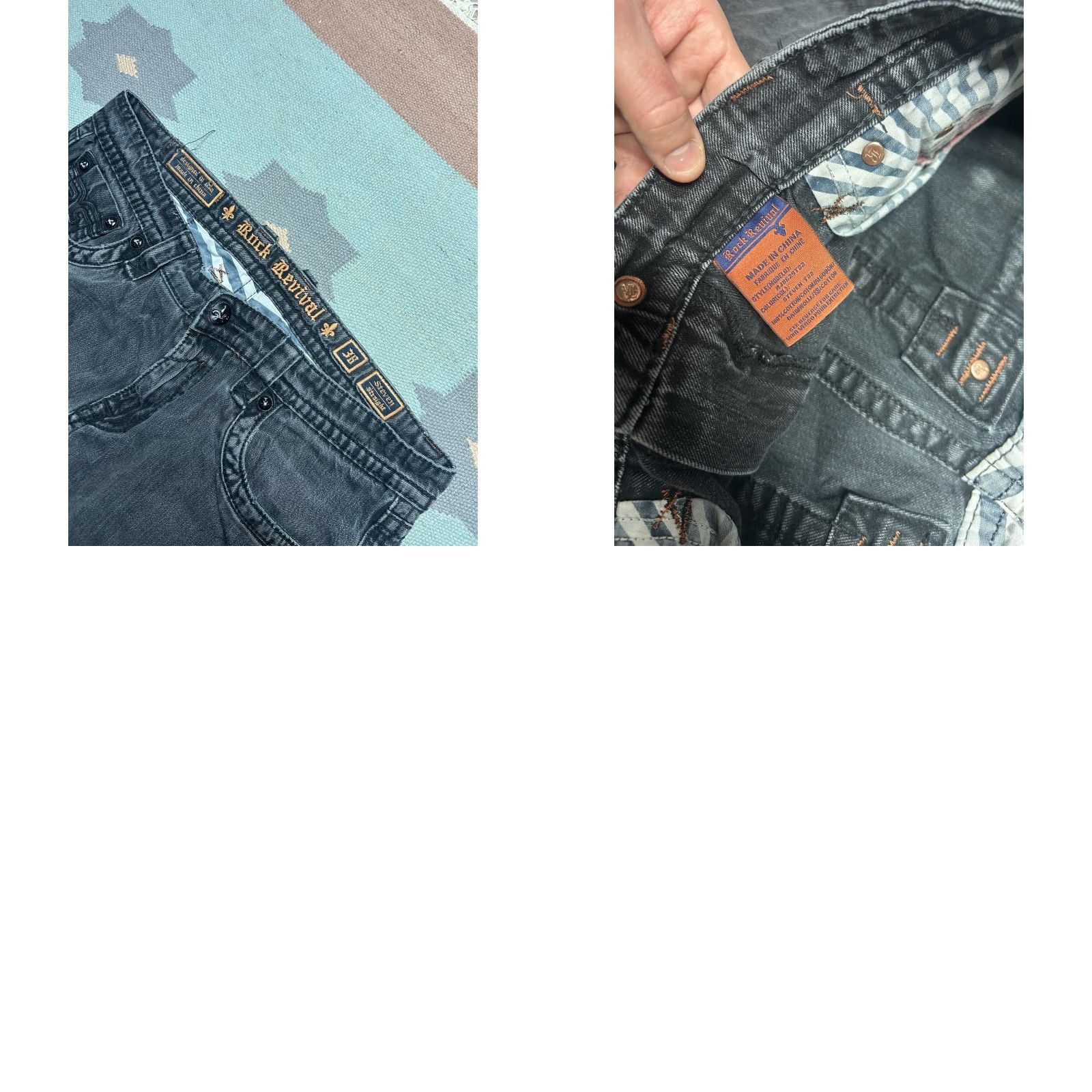 Vintage Rock Revival Rock Revival Steven straight jeans faded black embroidered grunge men’s 40x32 Size US 40 / EU 56 - 8 Thumbnail