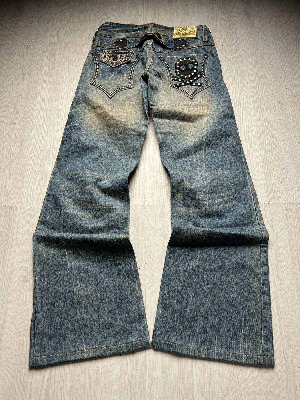 Red Pepper Low Rise Mudmax Studded Bootcut Flared Jeans