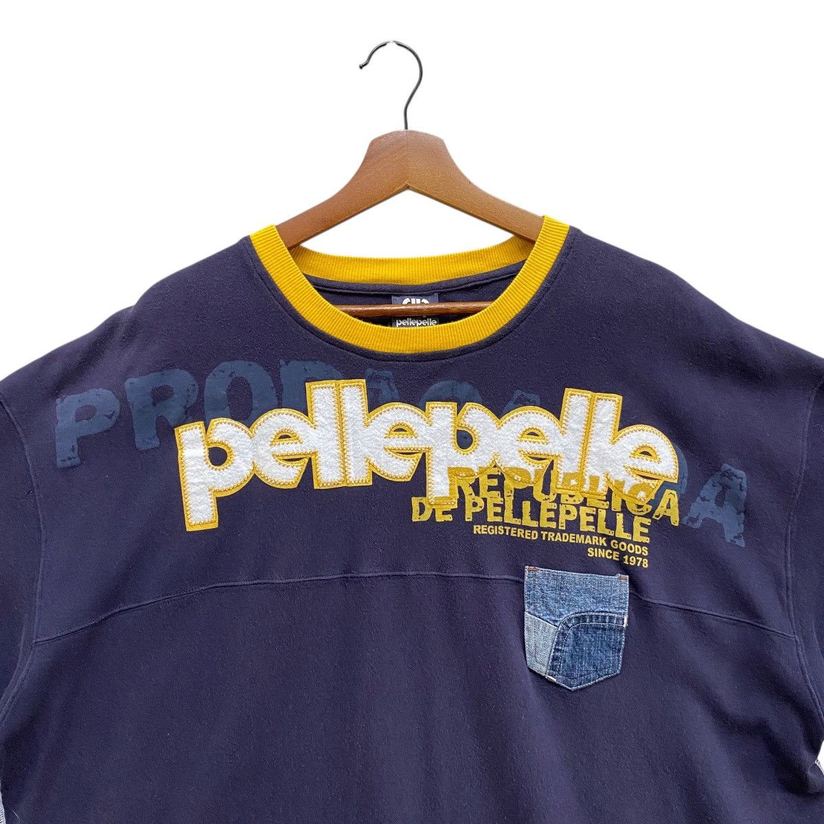 Pelle Pelle Vintage Pelle Pelle Hip Hop T-Shirt Ringer XL Denim Pocket Size US XL / EU 56 / 4 - 2 Thumbnail