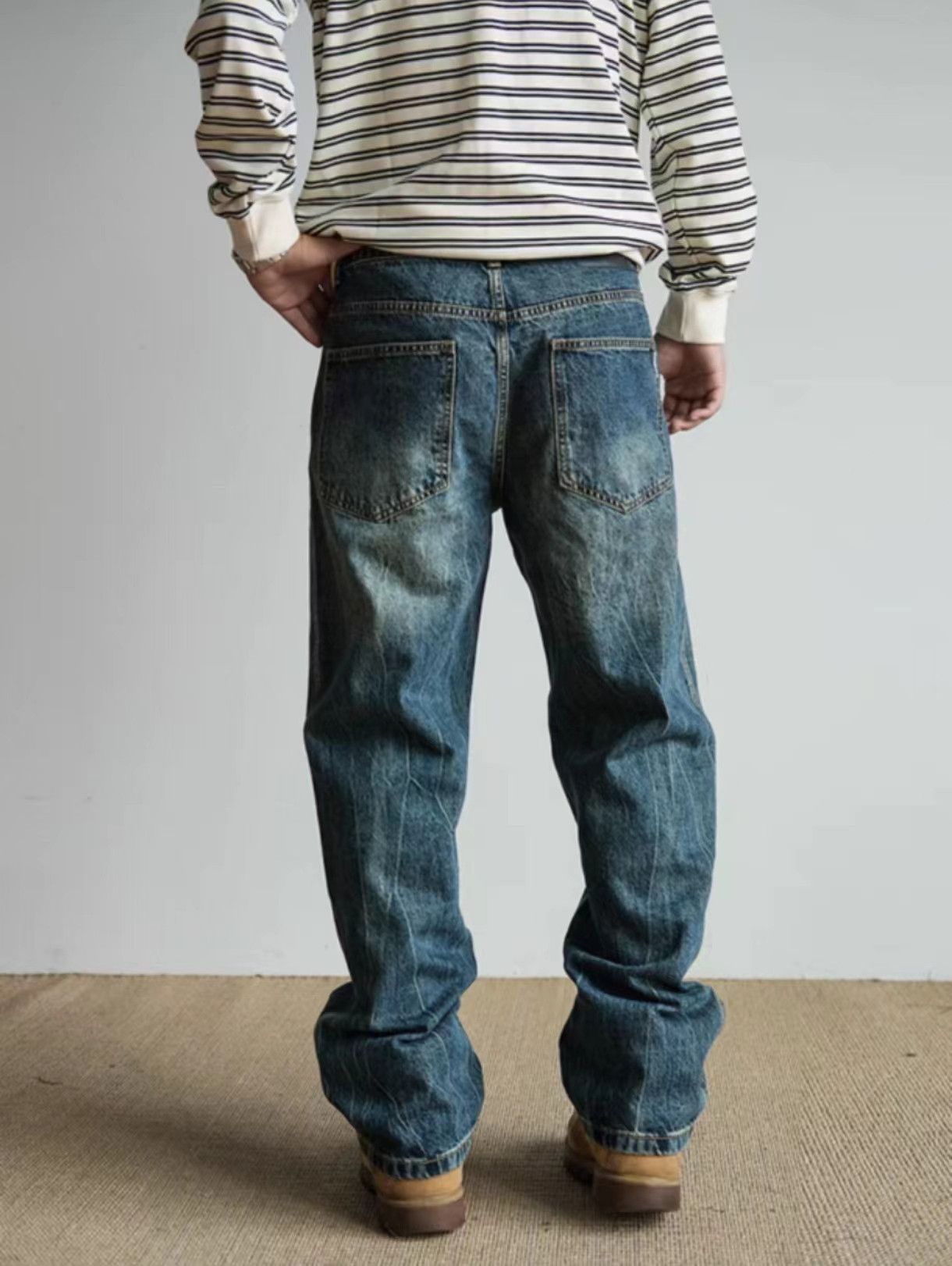 Japanese Brand × Vintage Vintage Washed and Aged Textured Blue Jeans Size US 34 / EU 50 - 5 Thumbnail