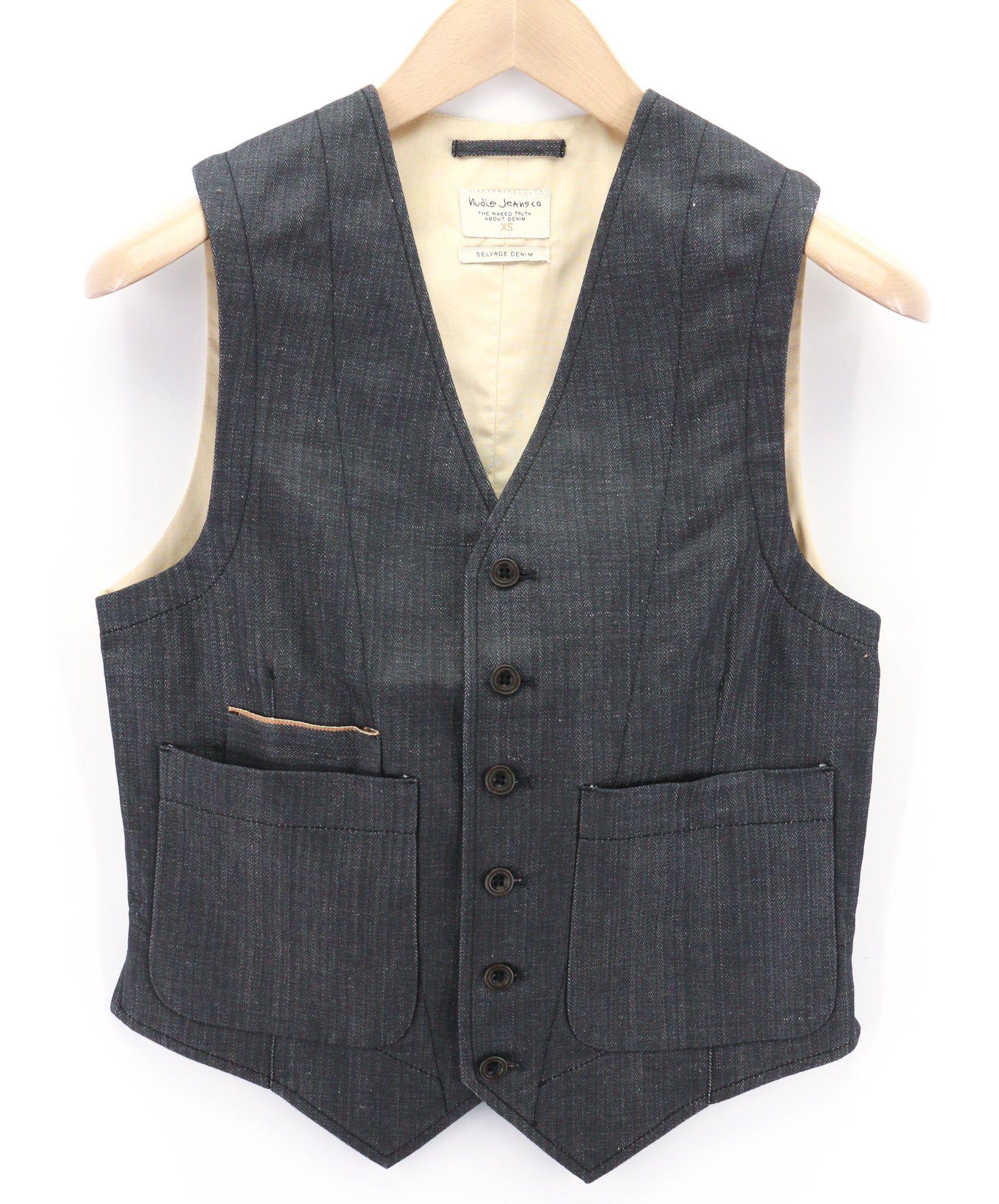Nudie Jeans EINO BROKEN SELVAGE XS Blue Vest 80727 Size US XS / EU 42 / 0 - 1 Thumbnail