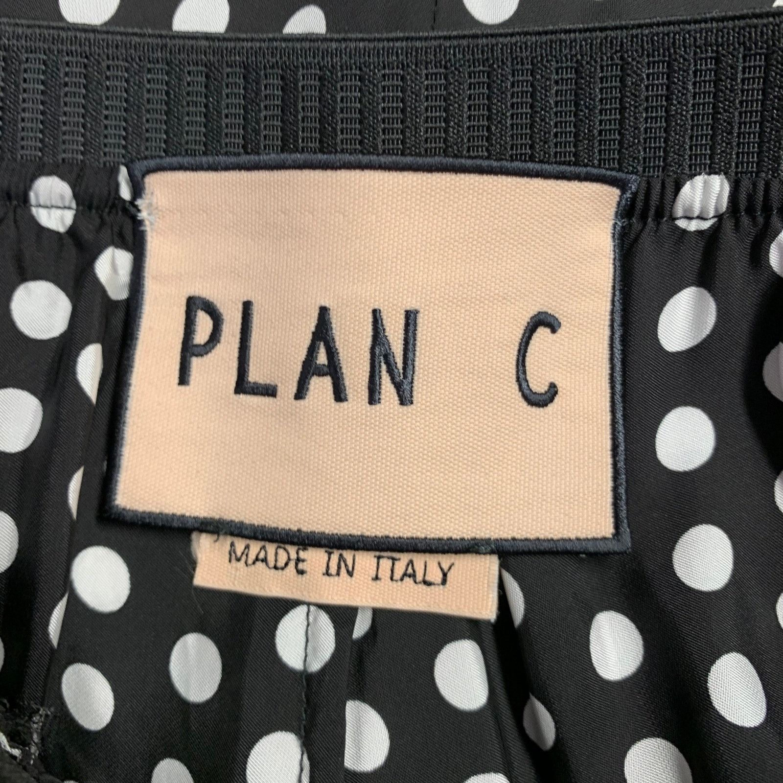 Plan C Black White Viscose Polka Dot Elastic Waistband Casual Pants Size 24" / US 00 / IT 34 - 3 Thumbnail