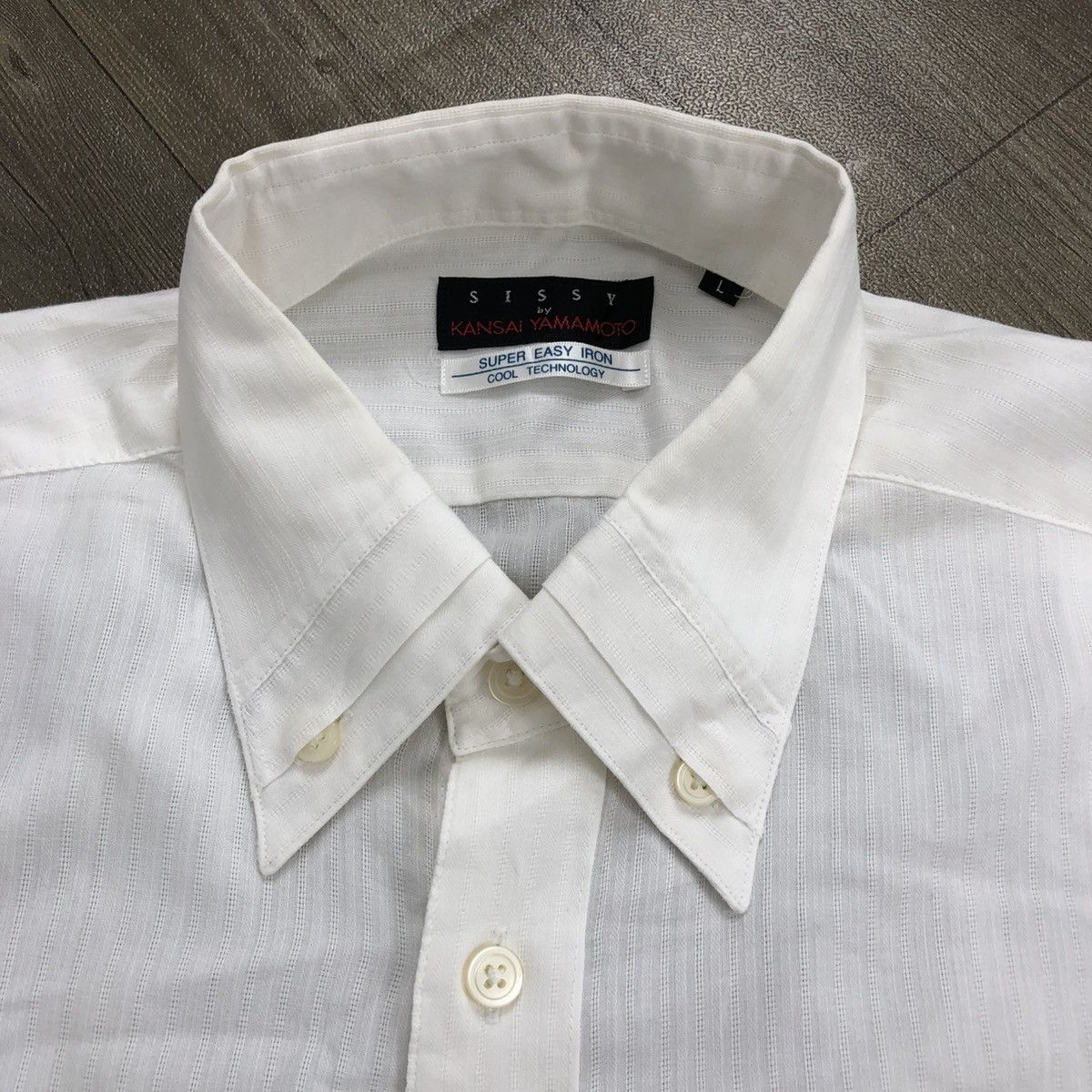 Japanese Brand × Kansai Yamamoto × Vintage Vintage Sissy by Kansai Yamamoto White Button Up Shirt Size US L / EU 52-54 / 3 - 4 Thumbnail
