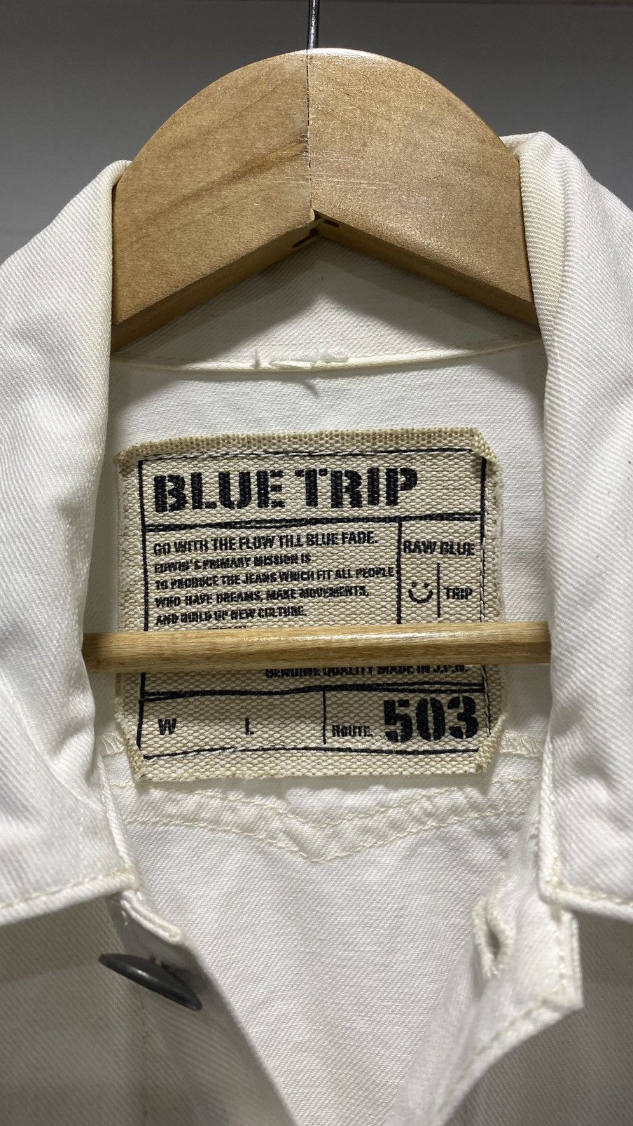 Edwin × Japanese Brand × Vintage Edwin 503 White Denim Jacket 90s Size US S / EU 44-46 / 1 - 8 Thumbnail