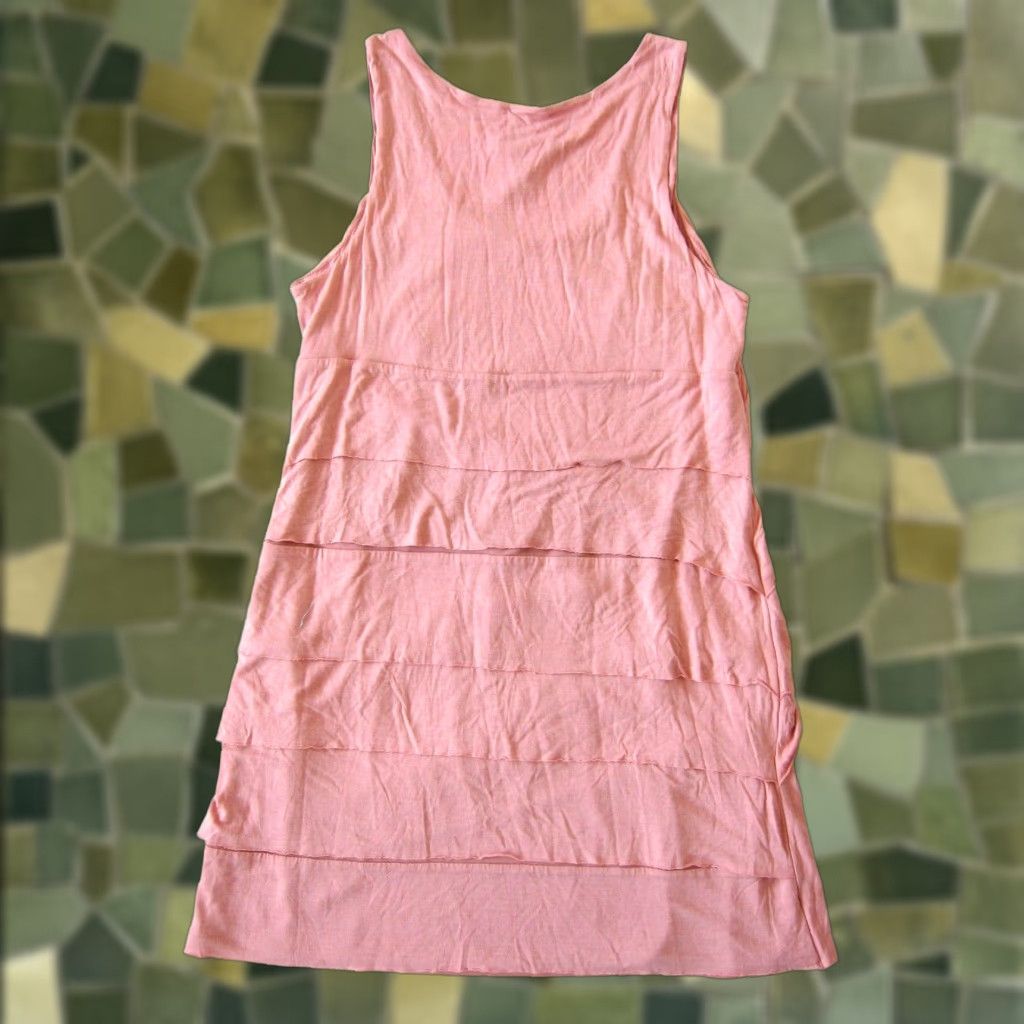 Vintage VINTAGE New York & Company Stretch Mauve Pink Layered Sleeveless Tank Dress Large Size L / US 10 / IT 46 - 1 Thumbnail