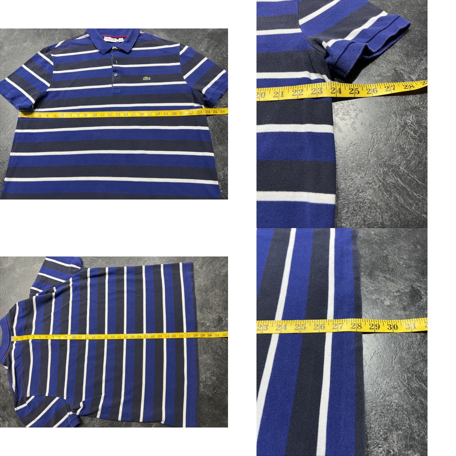Lacoste VINTAGE Lacoste Men's Polo Shirt Short Sleeve Collared 3XL Blue Striped Tennis Golf Rugby Classic Size US XXL / EU 58 / 5 - 8 Thumbnail